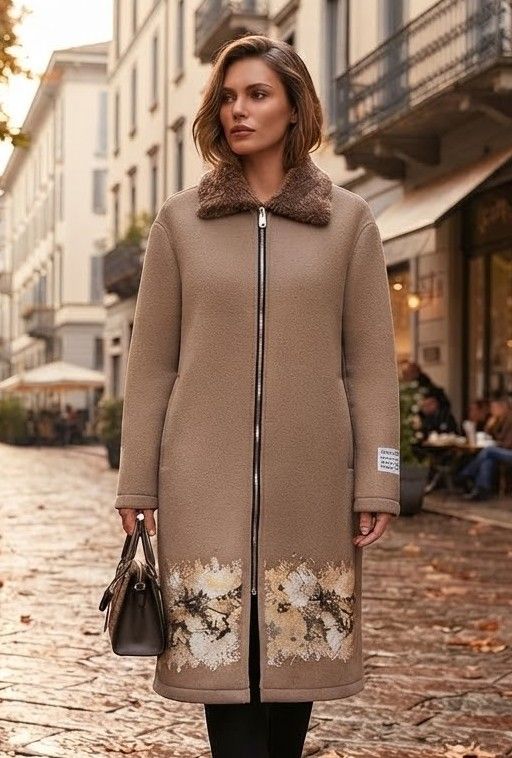 Straight Coat with Collar