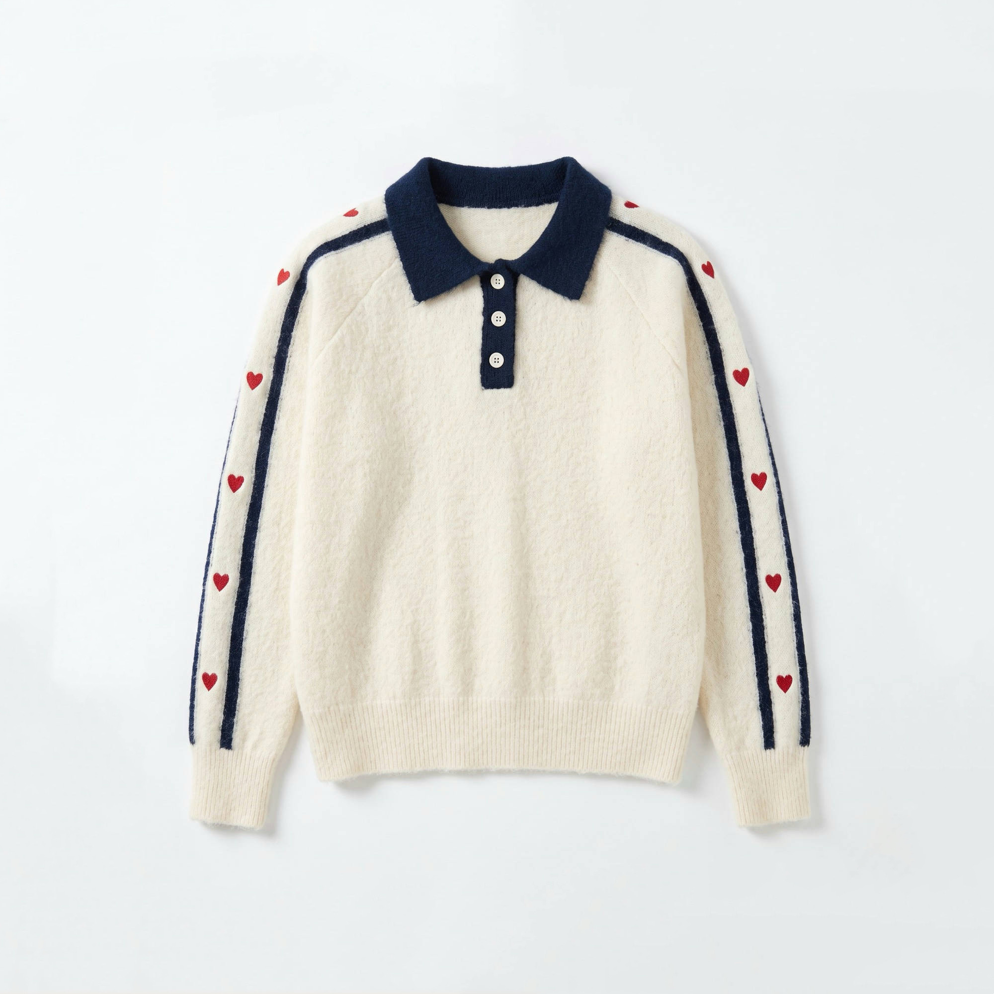 Polo Sweater with Decorative Buttons