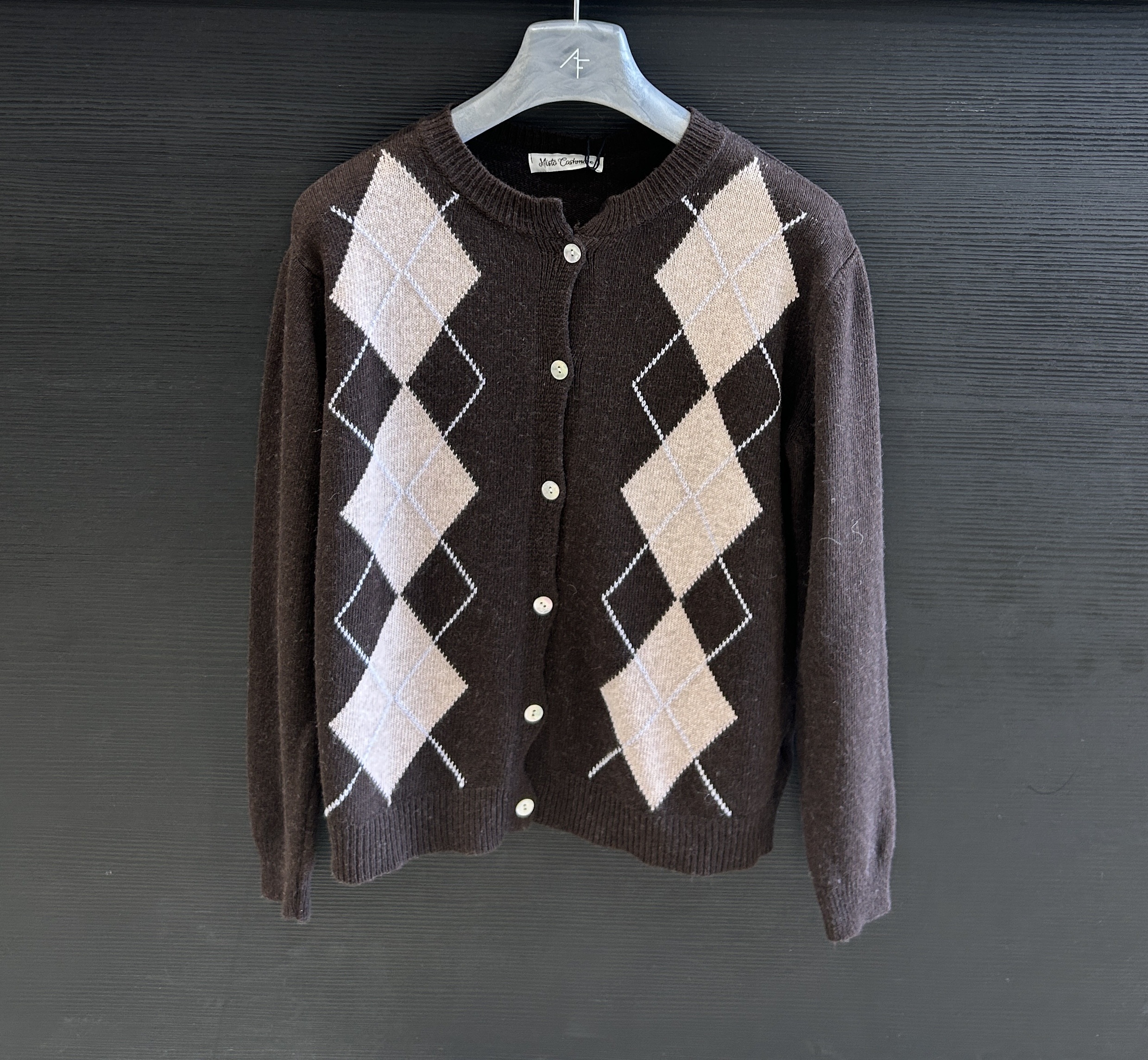 Diamond-Pattern Cardigan