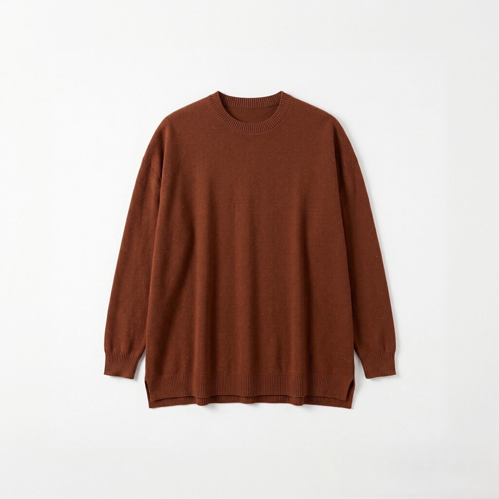 Extended Oversized Sweater with Round Neck