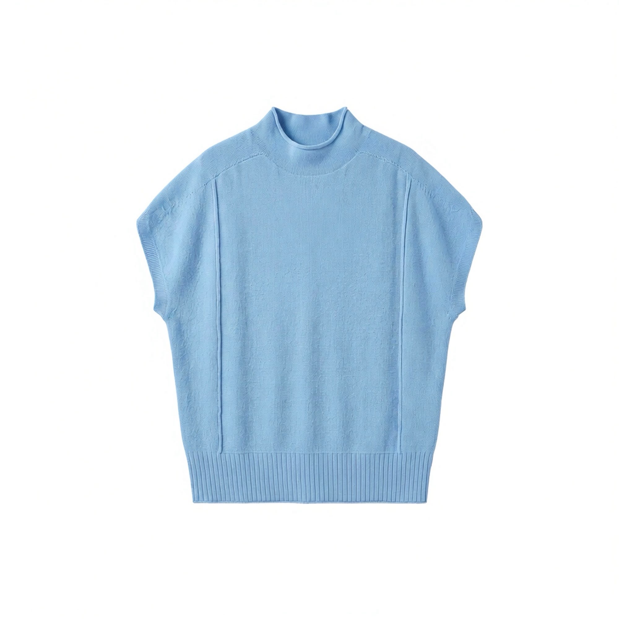 Oversized Vest with Mock Neck