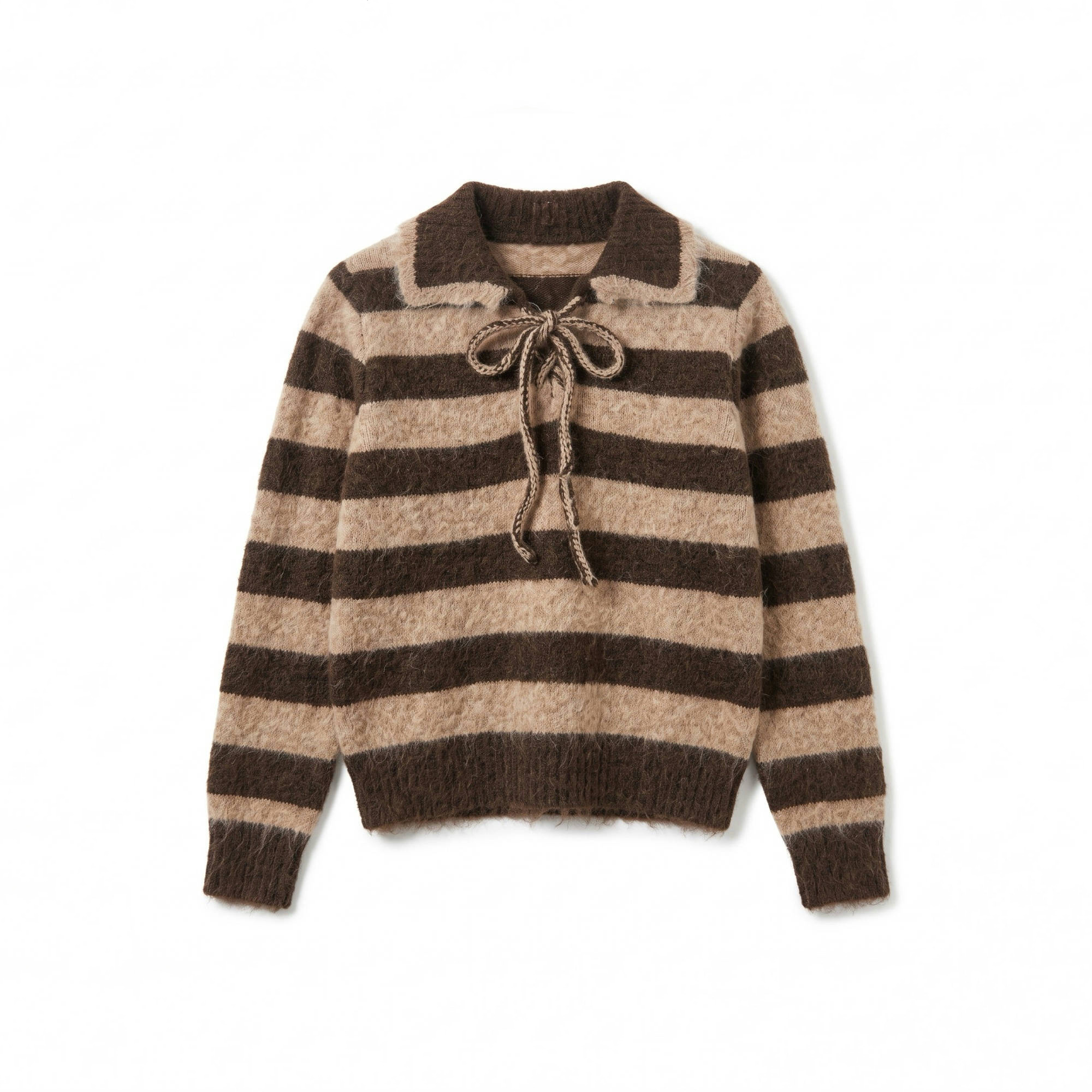 Collared Sweater with Stripes