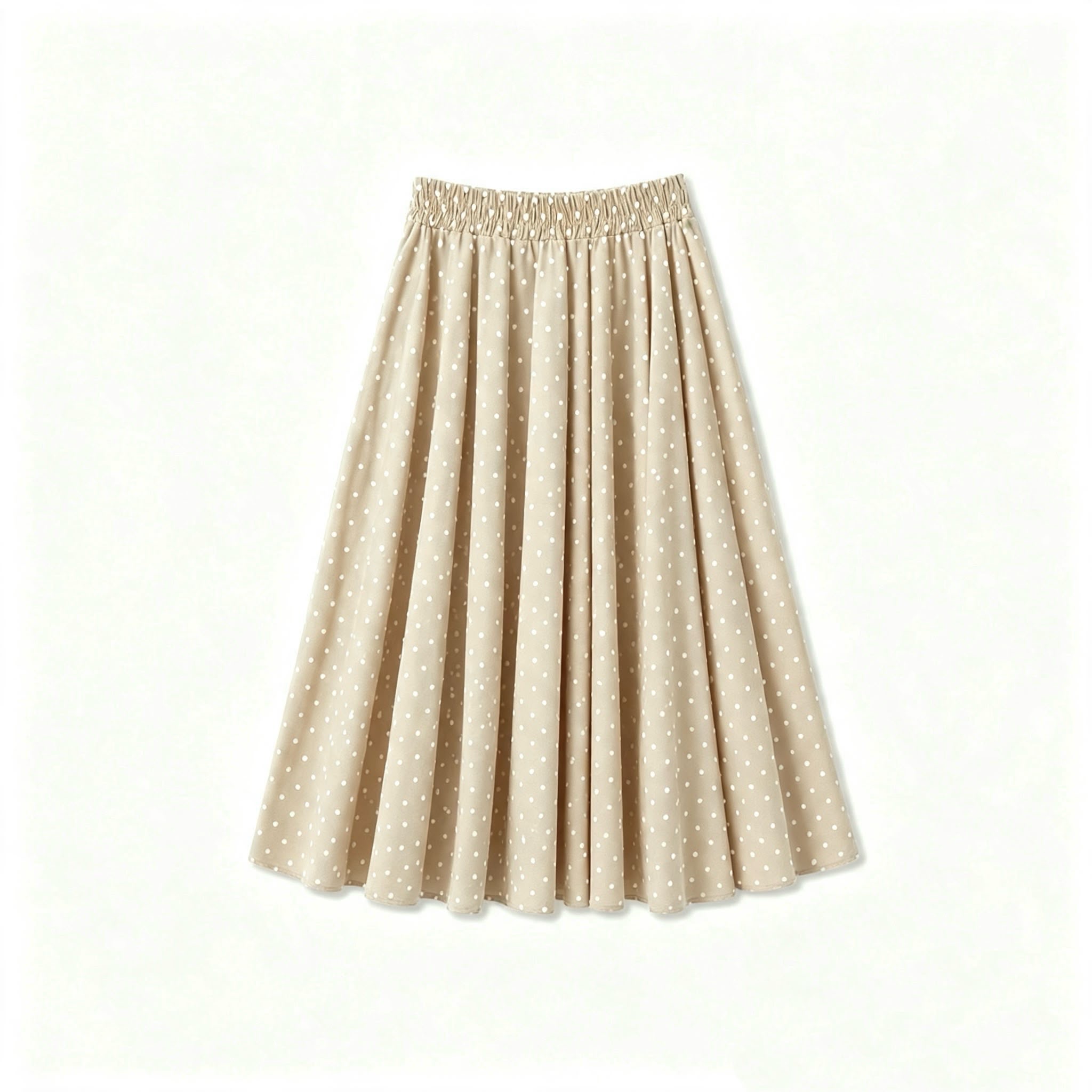 A-Line Midi Skirt with Polka Dots