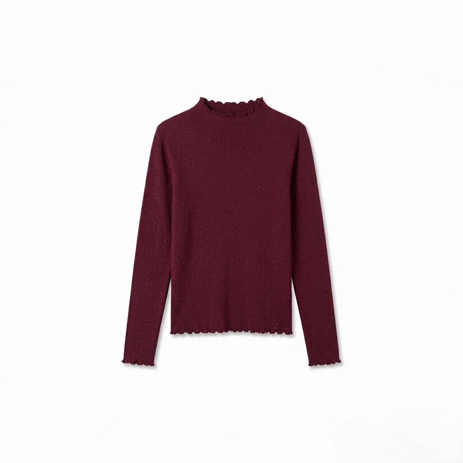 Fitted Sweater with Ruffle