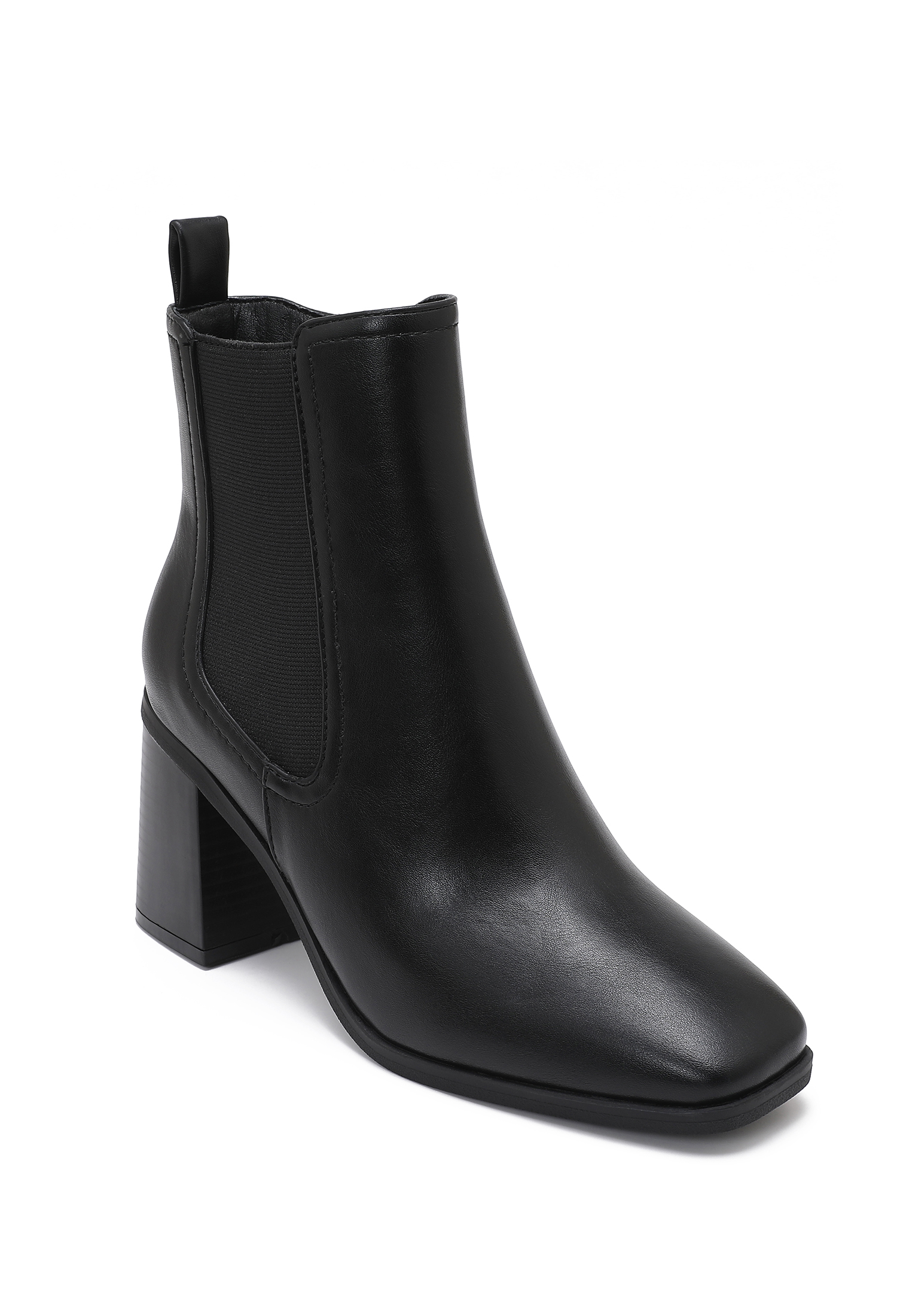 Cut-Out Block Heel Ankle Boots