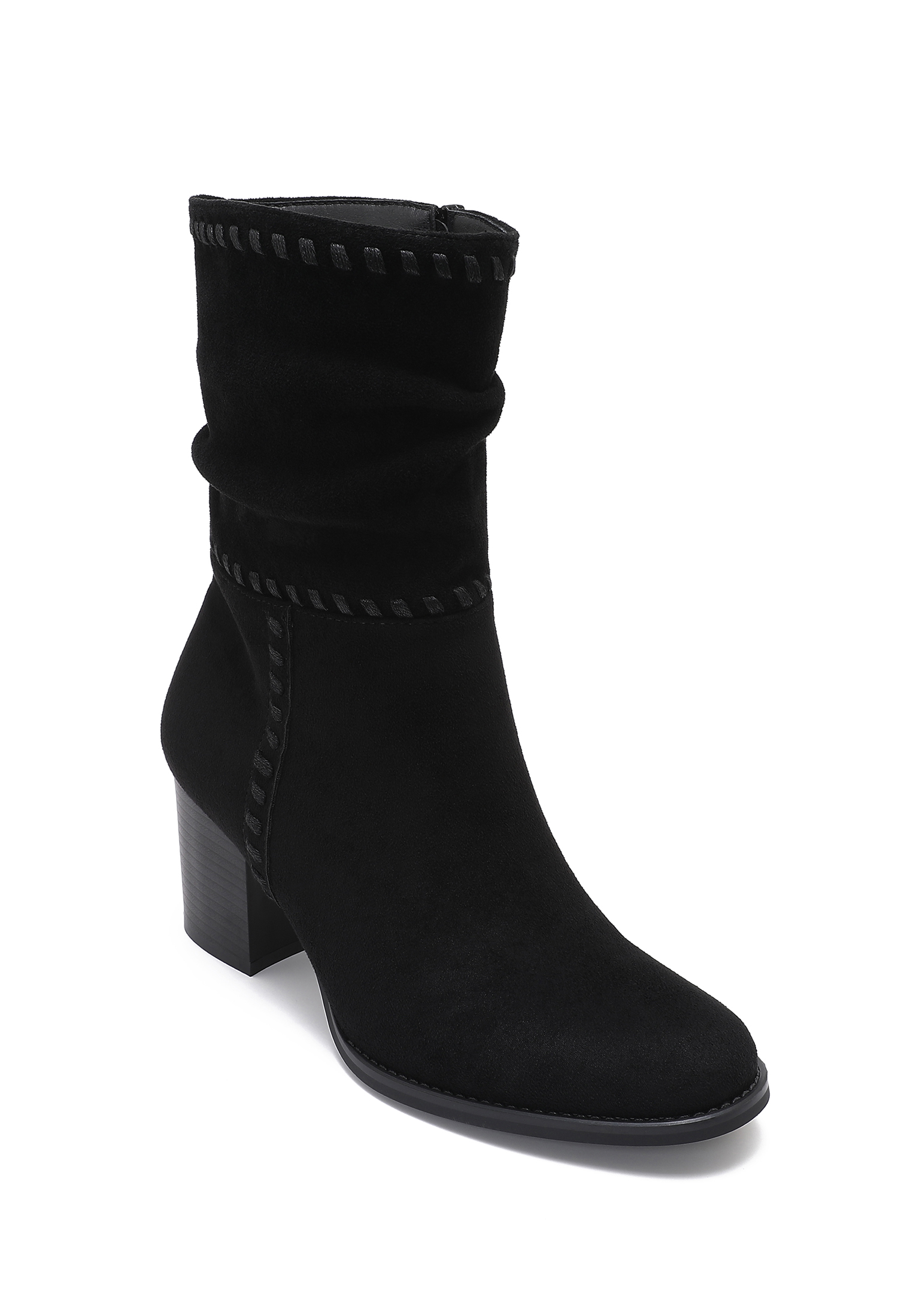 Ankle Boots with Ruched Shaft