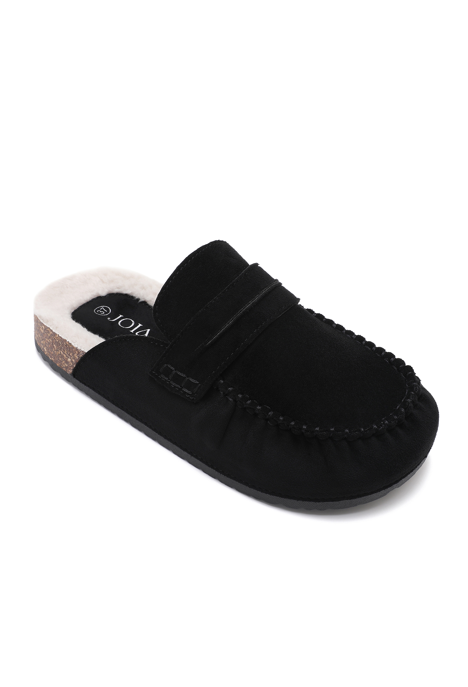 Fur‑Trim Mule Slippers