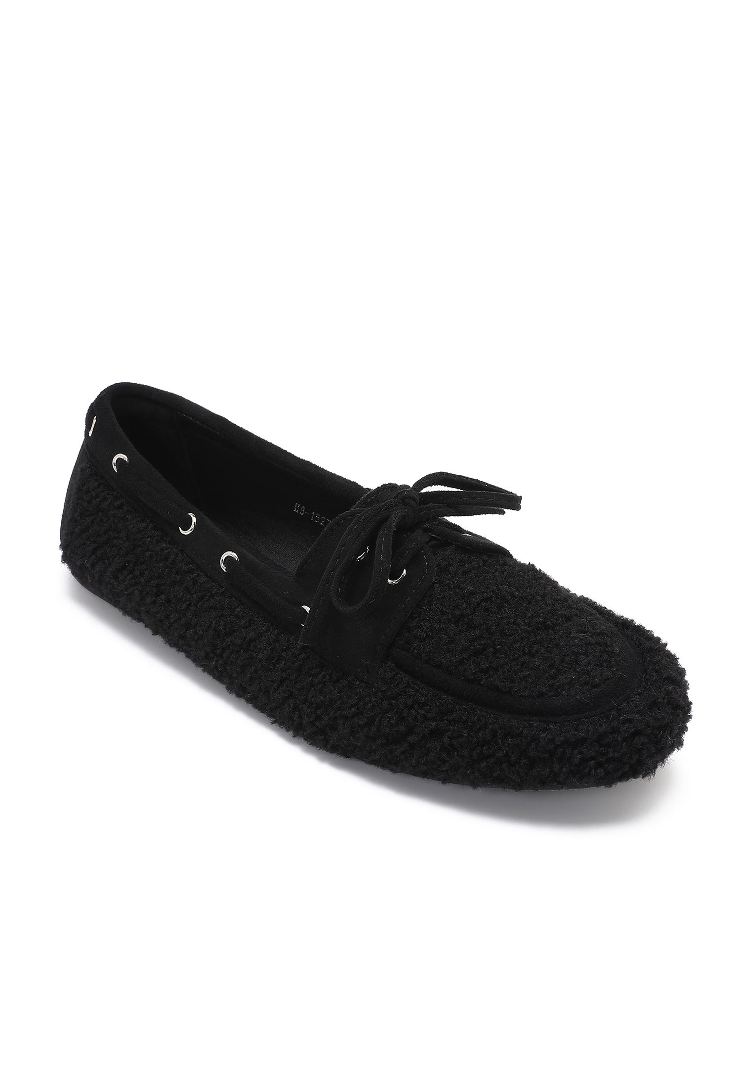 Fur-Trim Ballerinas with Laces