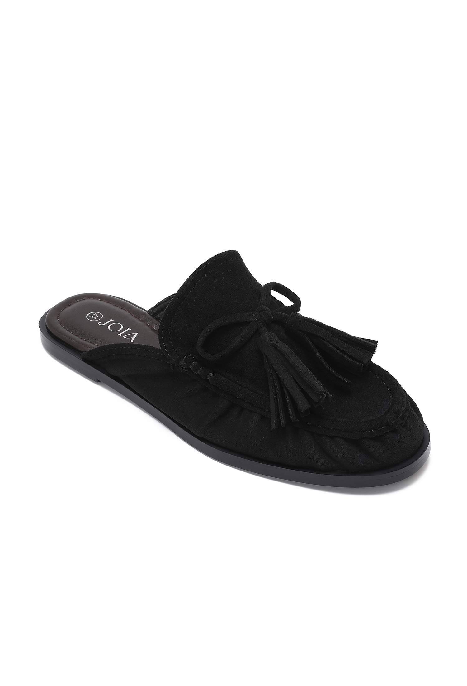 Slide Mules with Tassel Detail