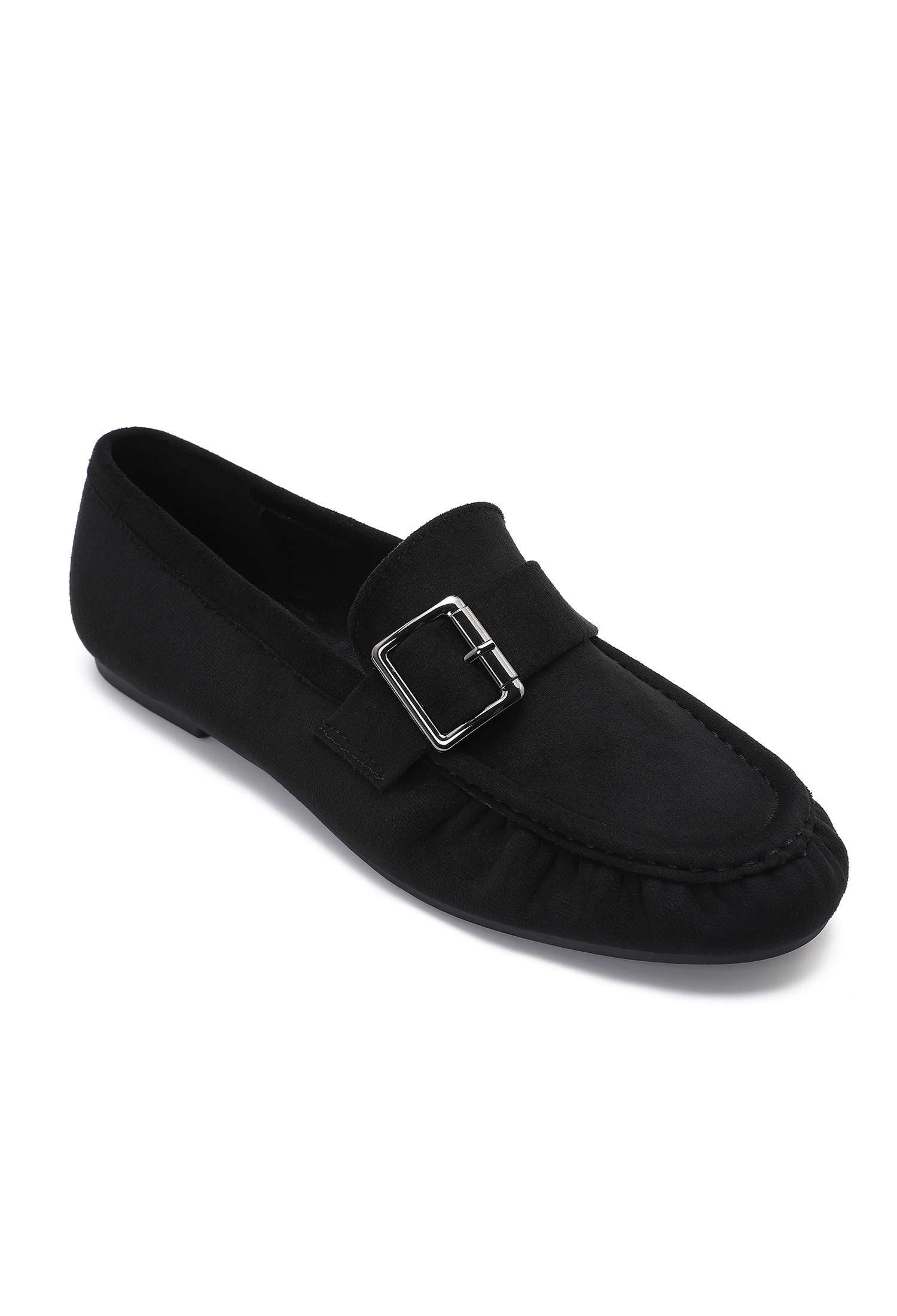 Suede Moccasins with Buckle