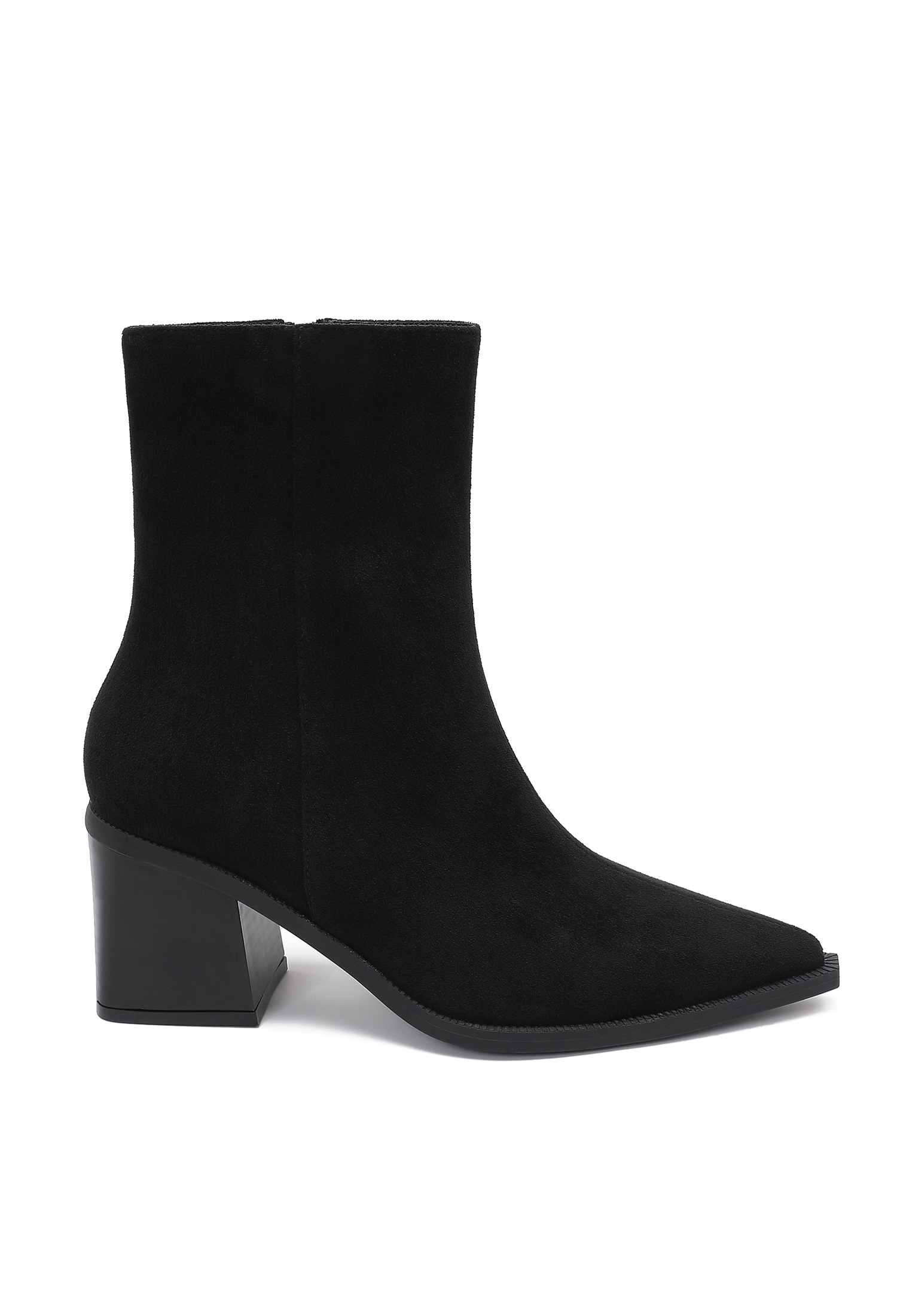 Suede Block-Heel Ankle Boots