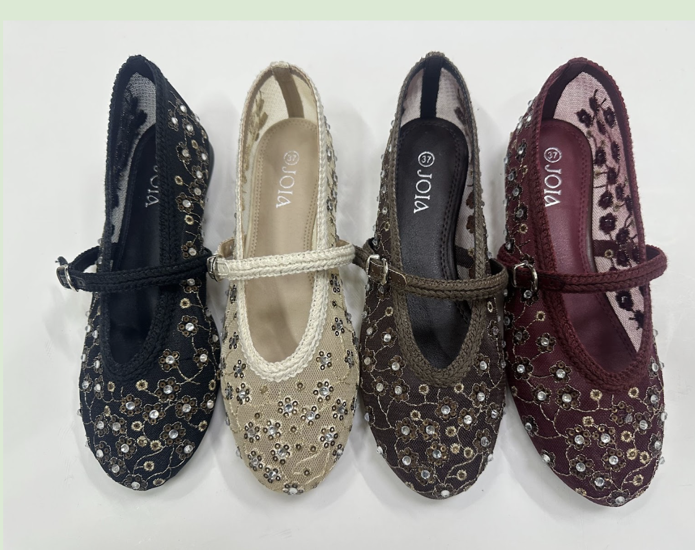 Embroidered Mary Jane Ballerinas