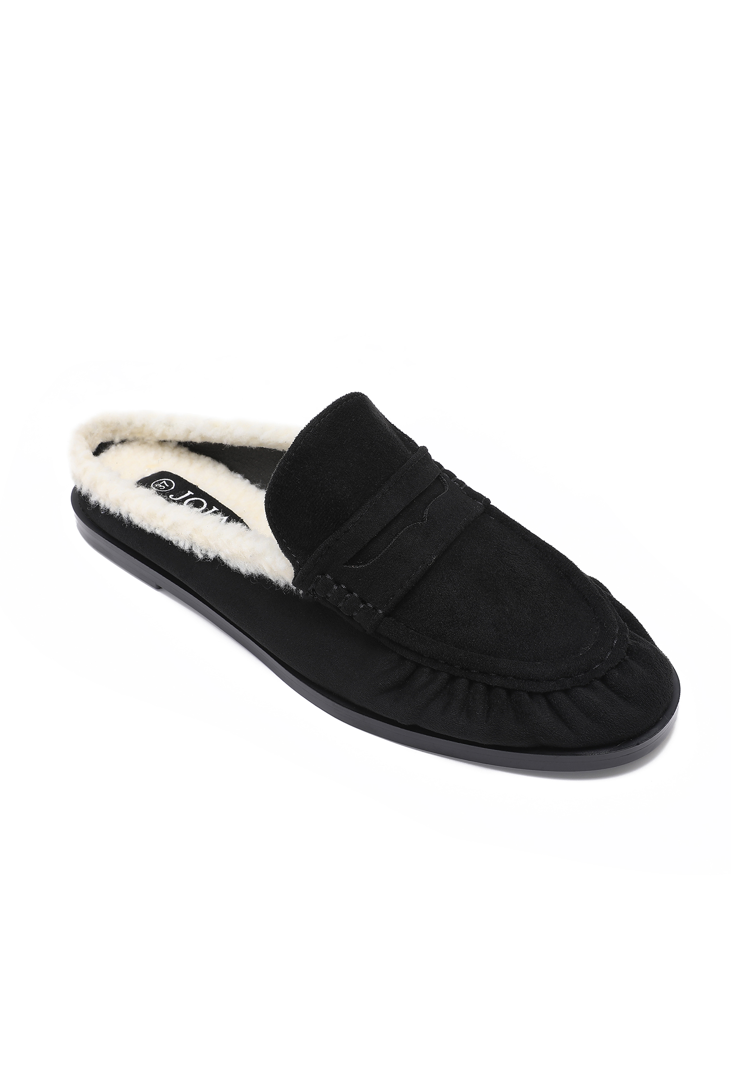 Furry Loafer Slides