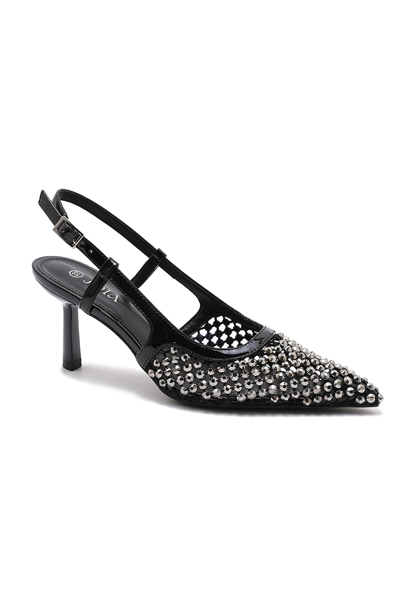 Slingback Pumps with Crystals