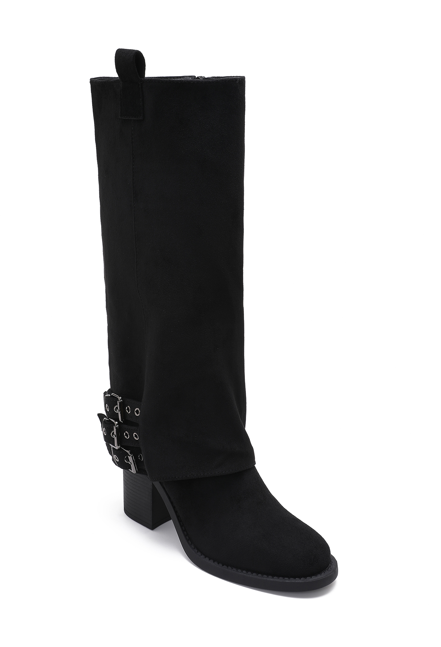 Mid-Heel Decorative Knee-High Boots