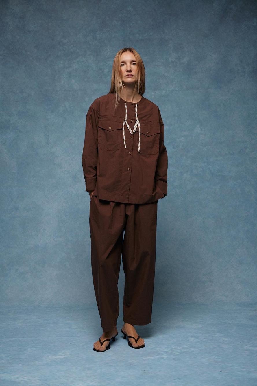 Relaxed Shirt Jacket with Drawcord