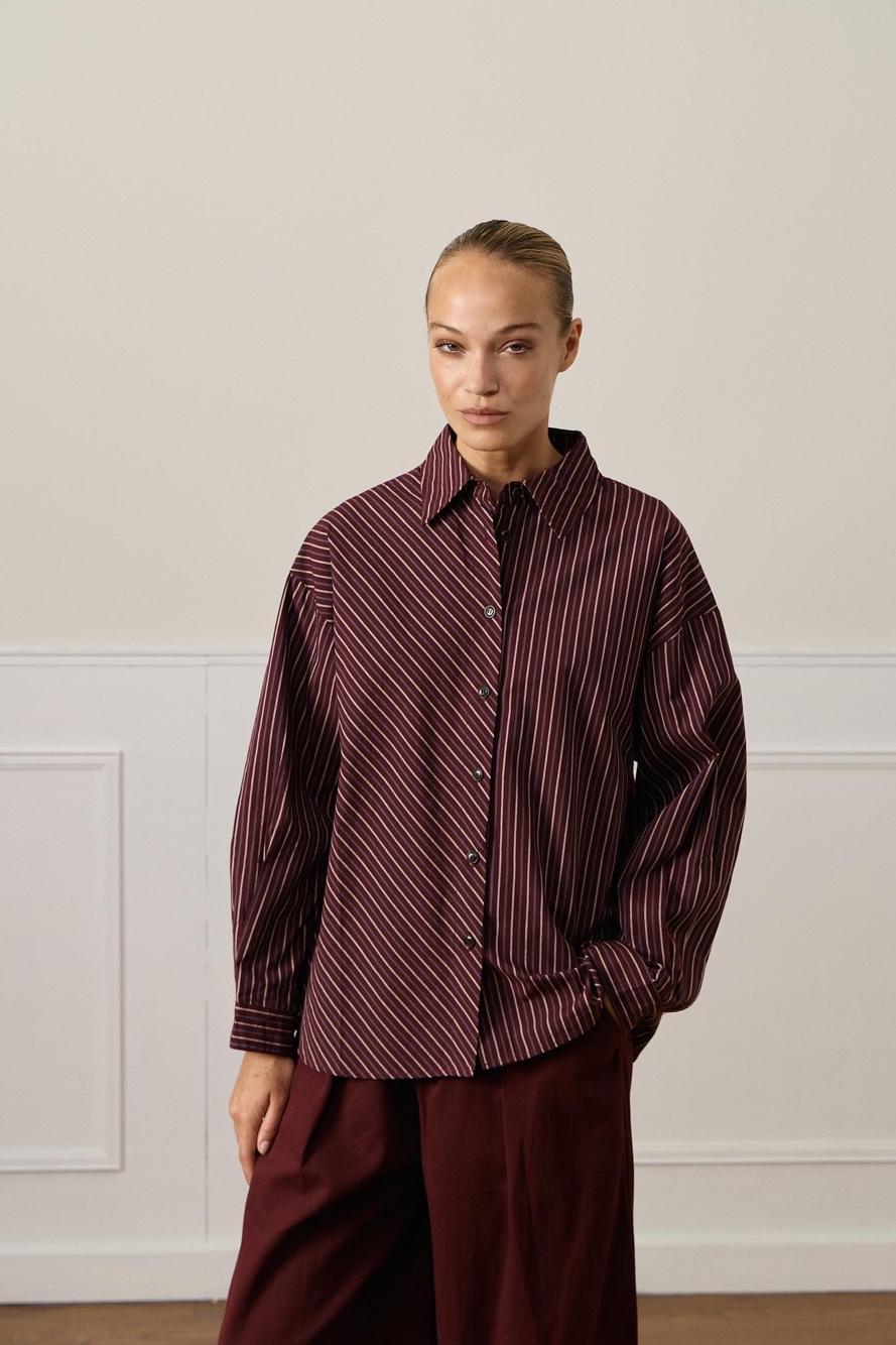 Oversized Shirt with Classic Collar