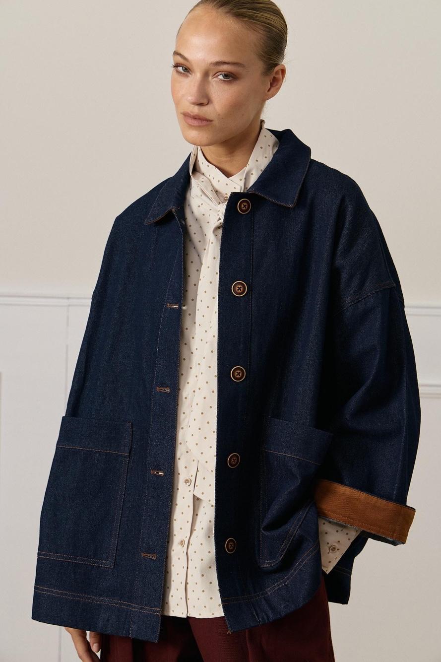 Oversize Shirt-Collar Jacket