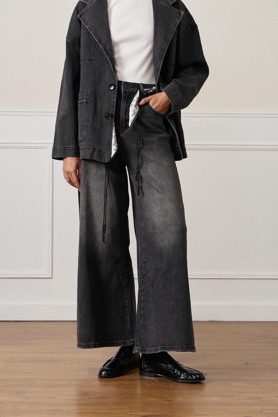 High‑Waist Wide Jeans