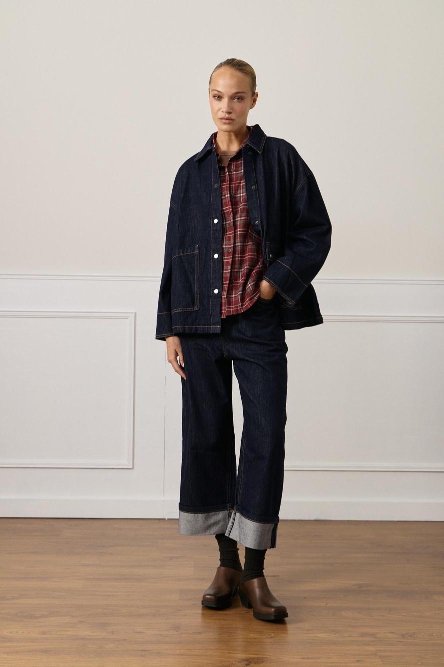 High‑Waist Straight Jeans