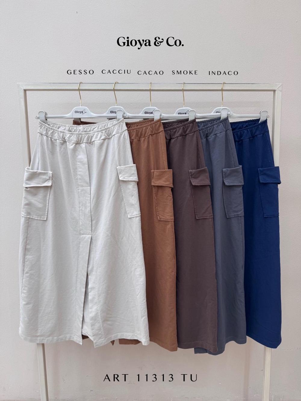 Midi Cargo Skirt with Elastic Waist