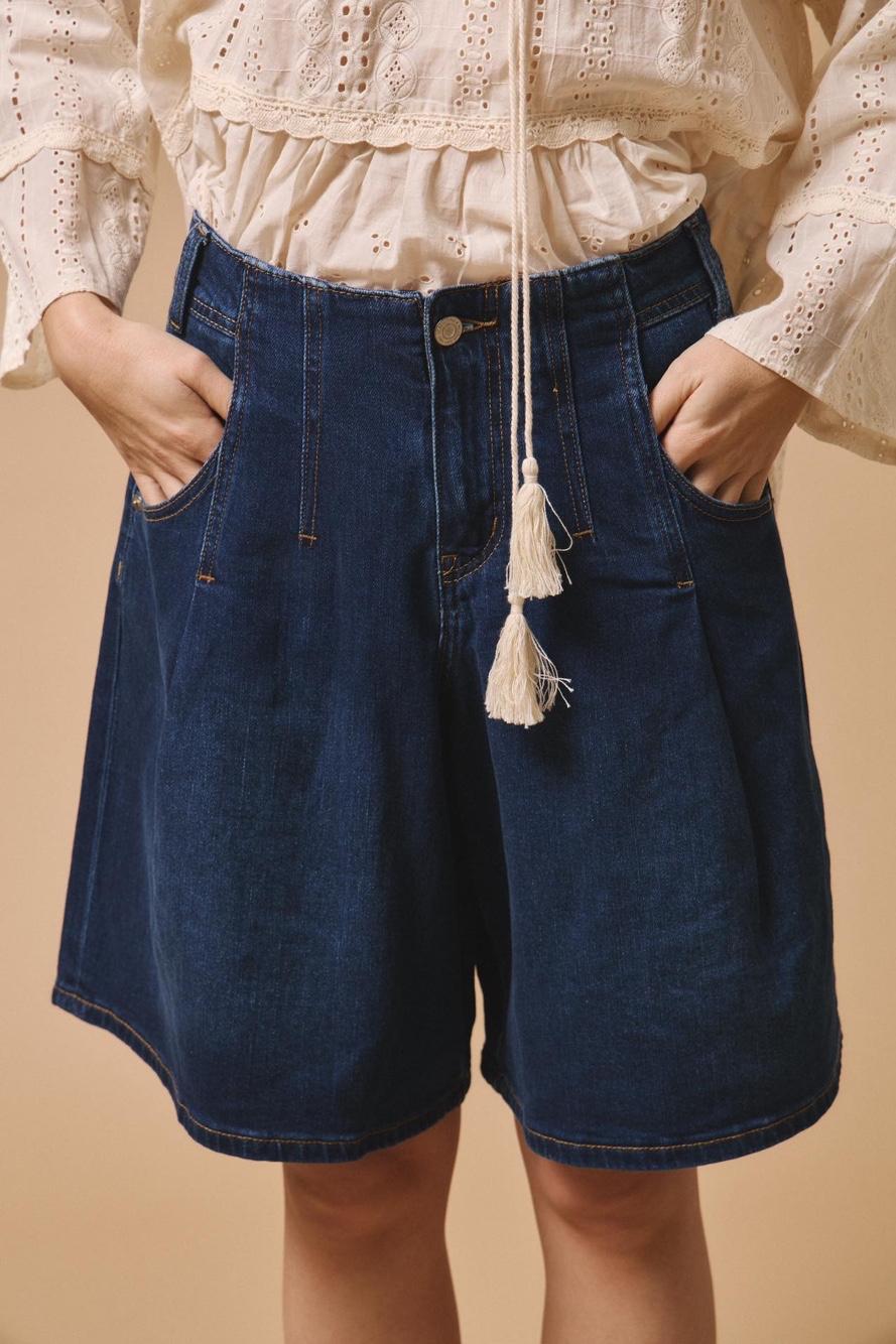 High‑Waist Denim Shorts
