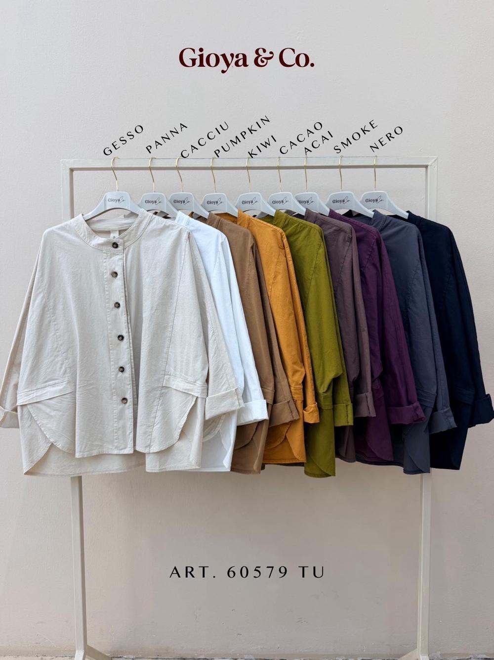 Oversized Shirt with Stand Collar