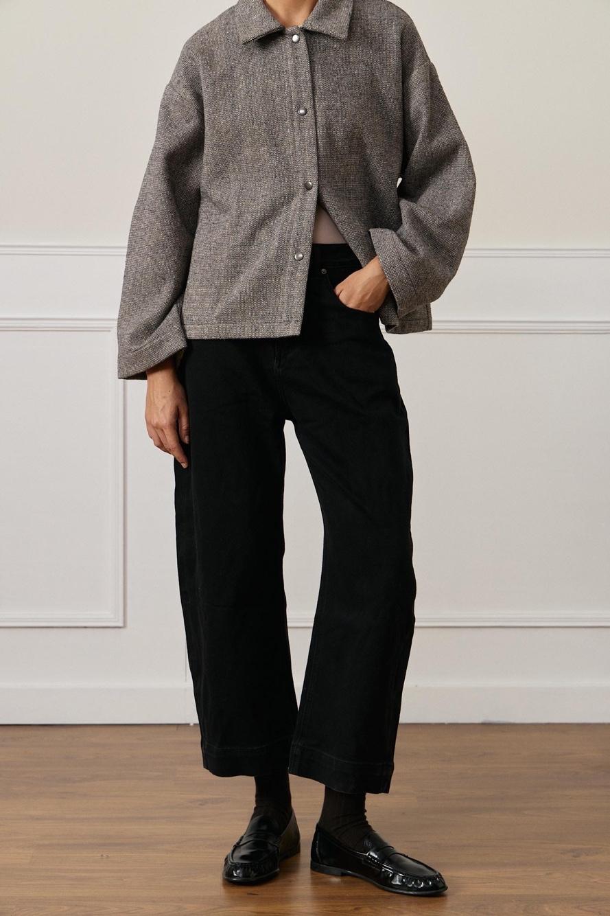 High-Waist Straight Trousers