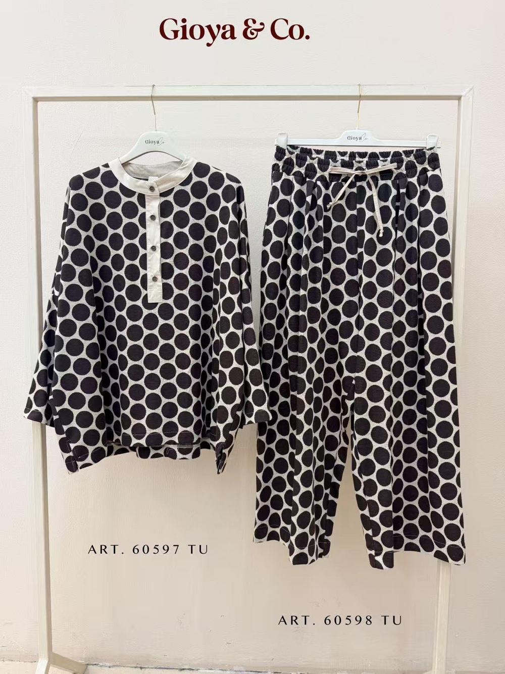 Straight Leg Polka-Dot Trousers