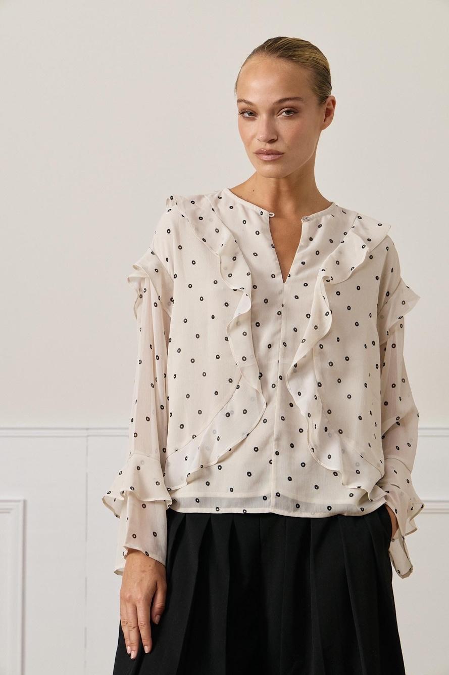 Ruffle-Front Blouse