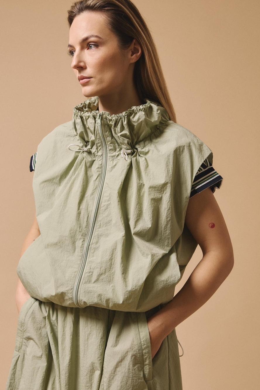 Oversize Vest with Stand Collar
