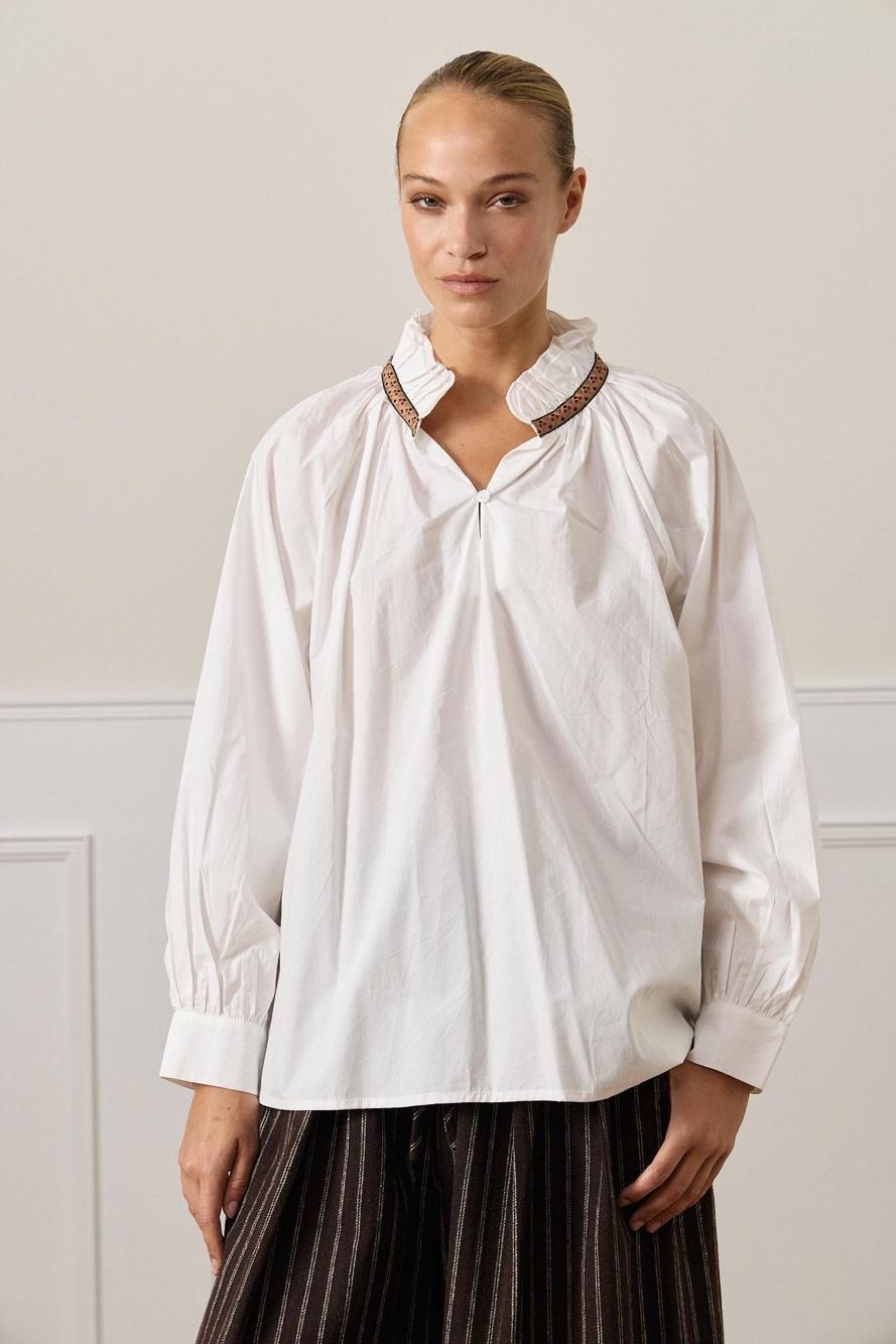Relaxed Stand-Collar Shirt