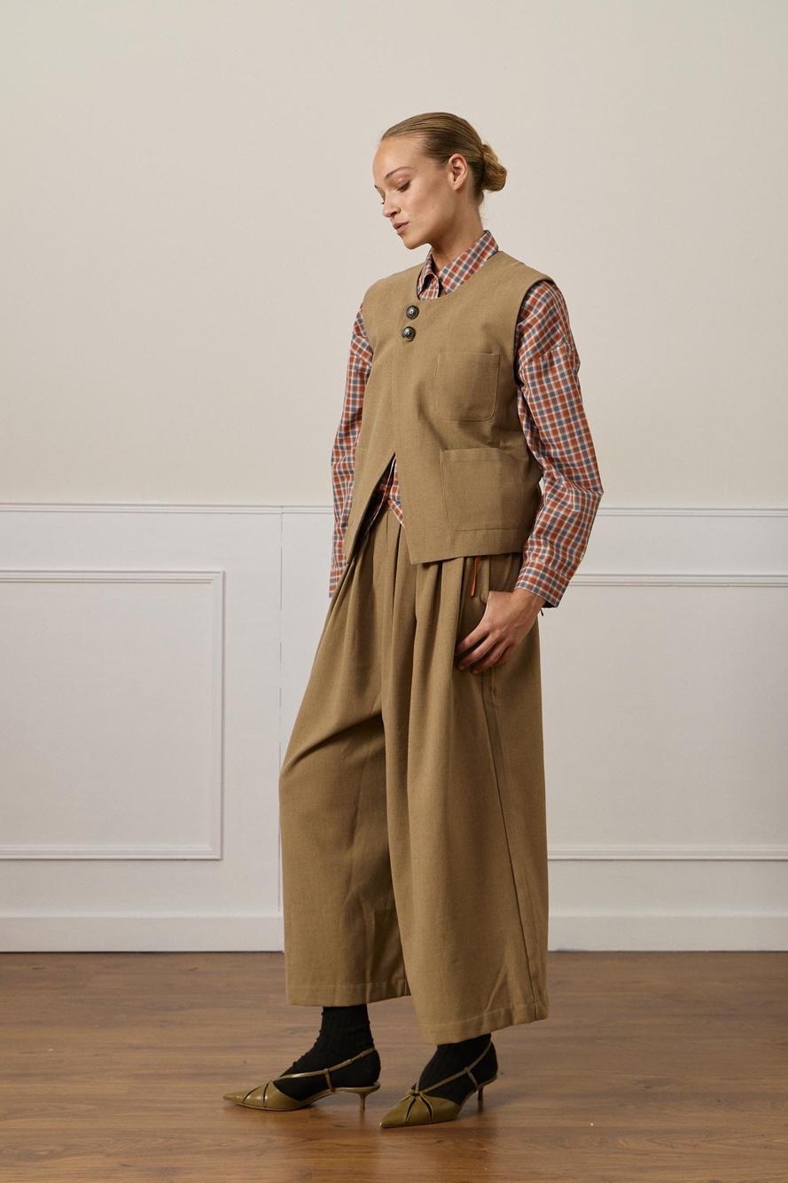 Pleated Culotte Trousers