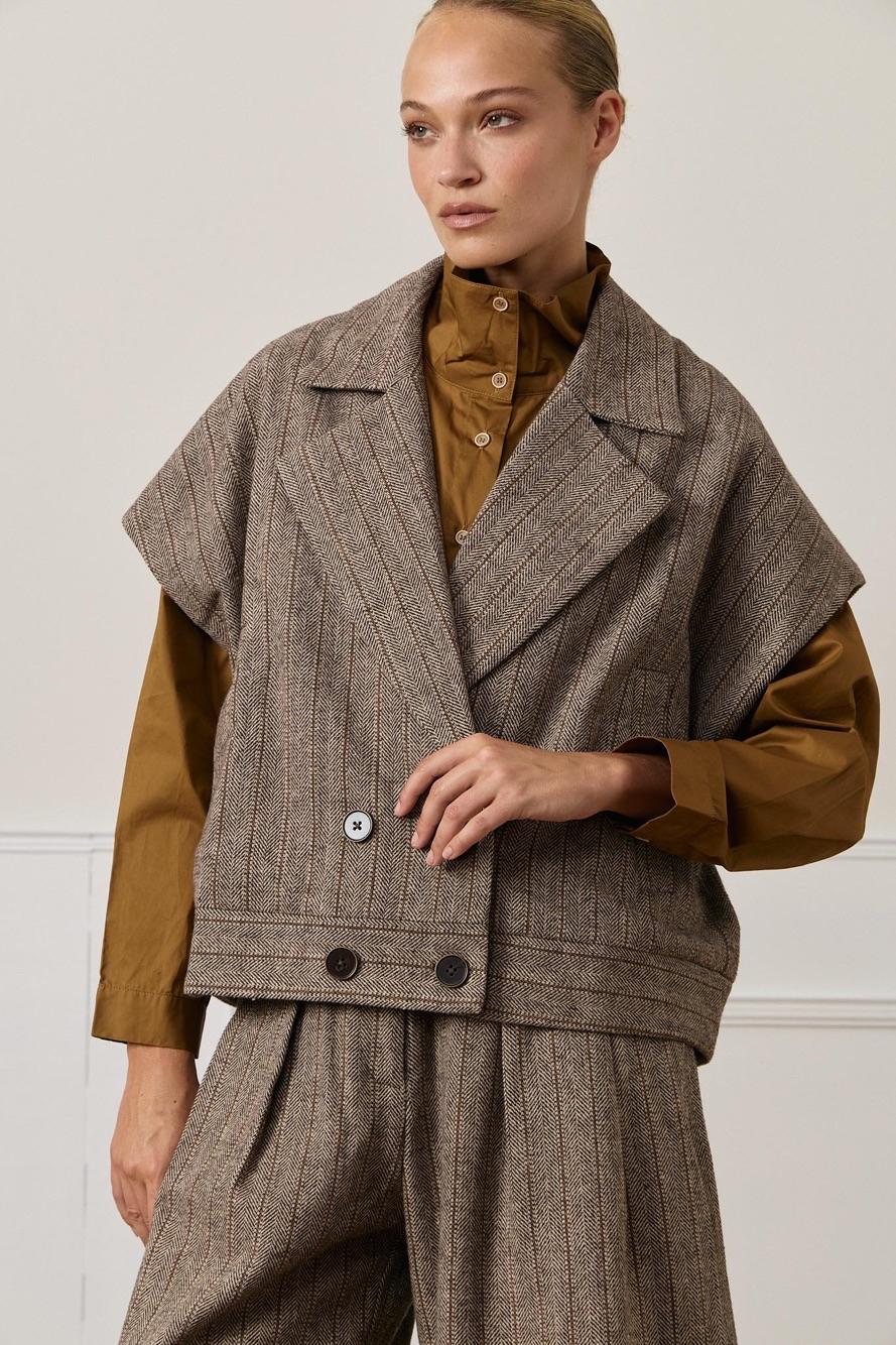 Oversized Blazer Vest with Lapels