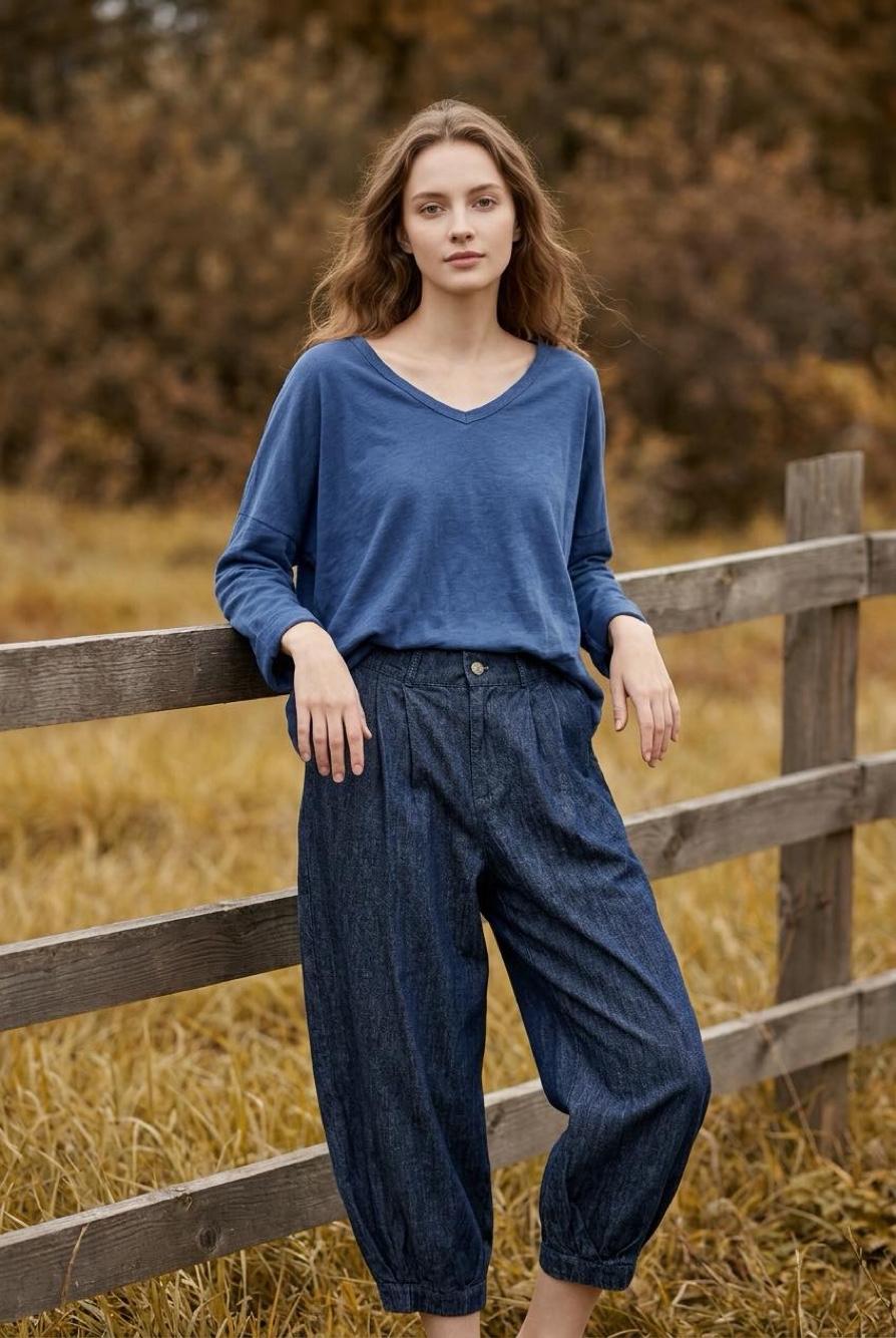 V-Neck Relaxed Blouse