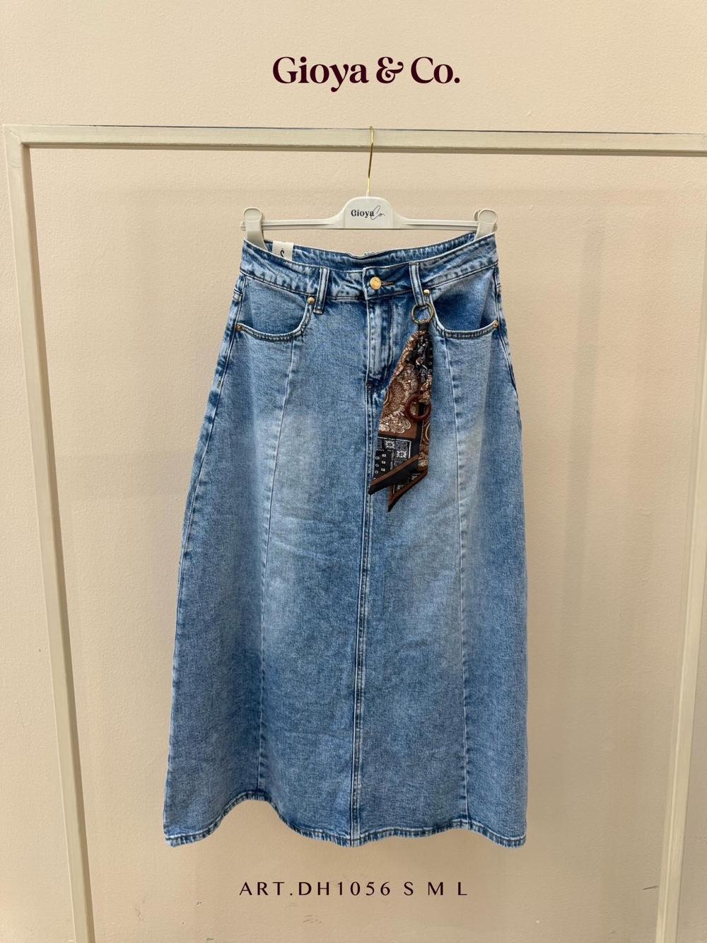 A-line Midi Skirt with Front Buttons