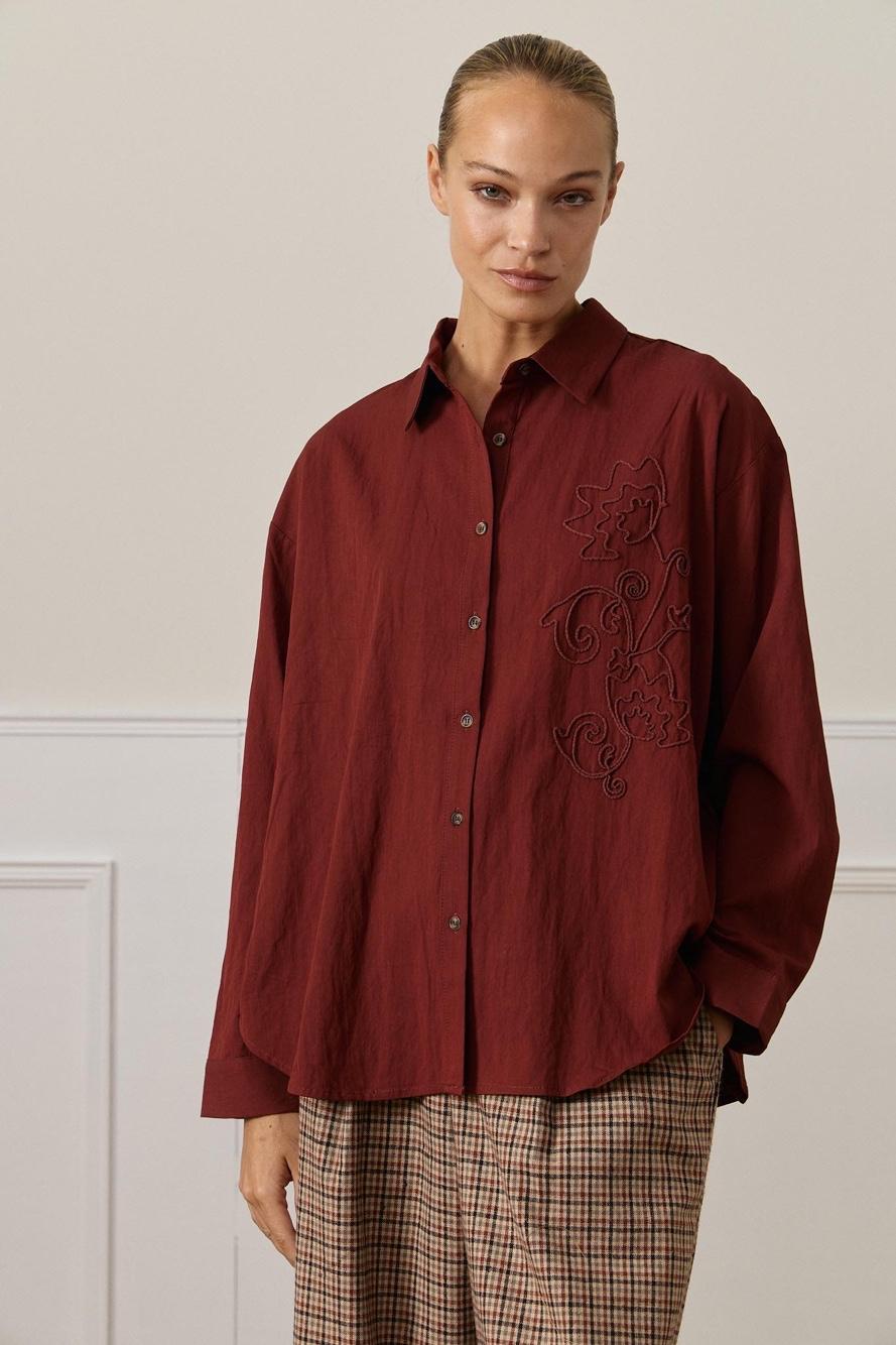 Relaxed Fit Shirt with Embroidery
