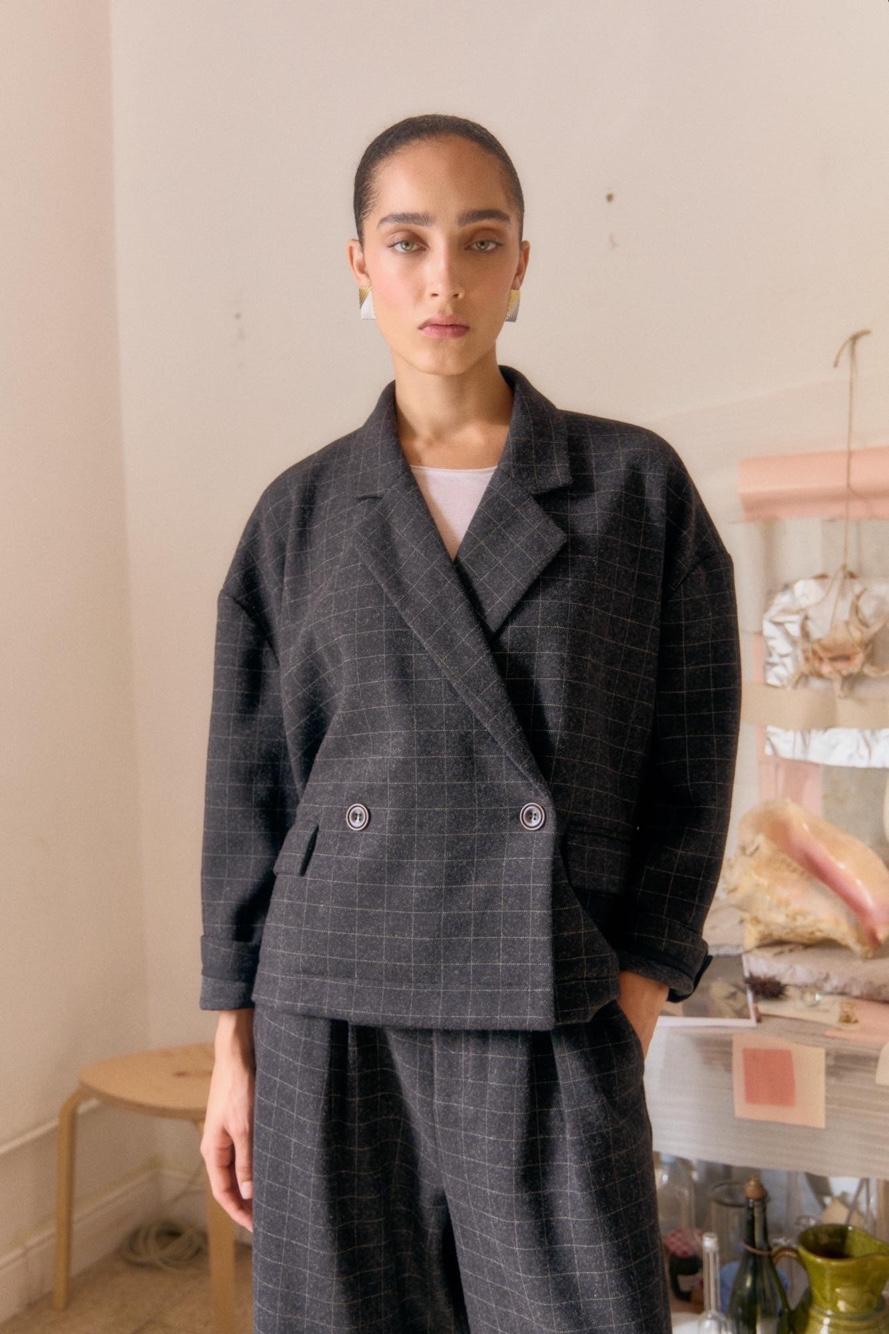 Oversized Checked Blazer