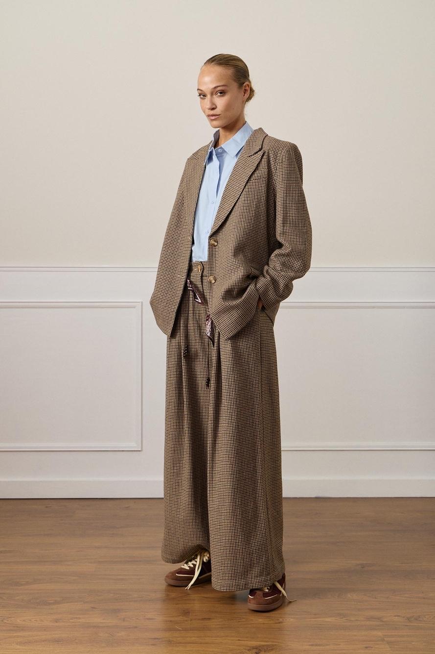 Straight Wool-Blend Trousers