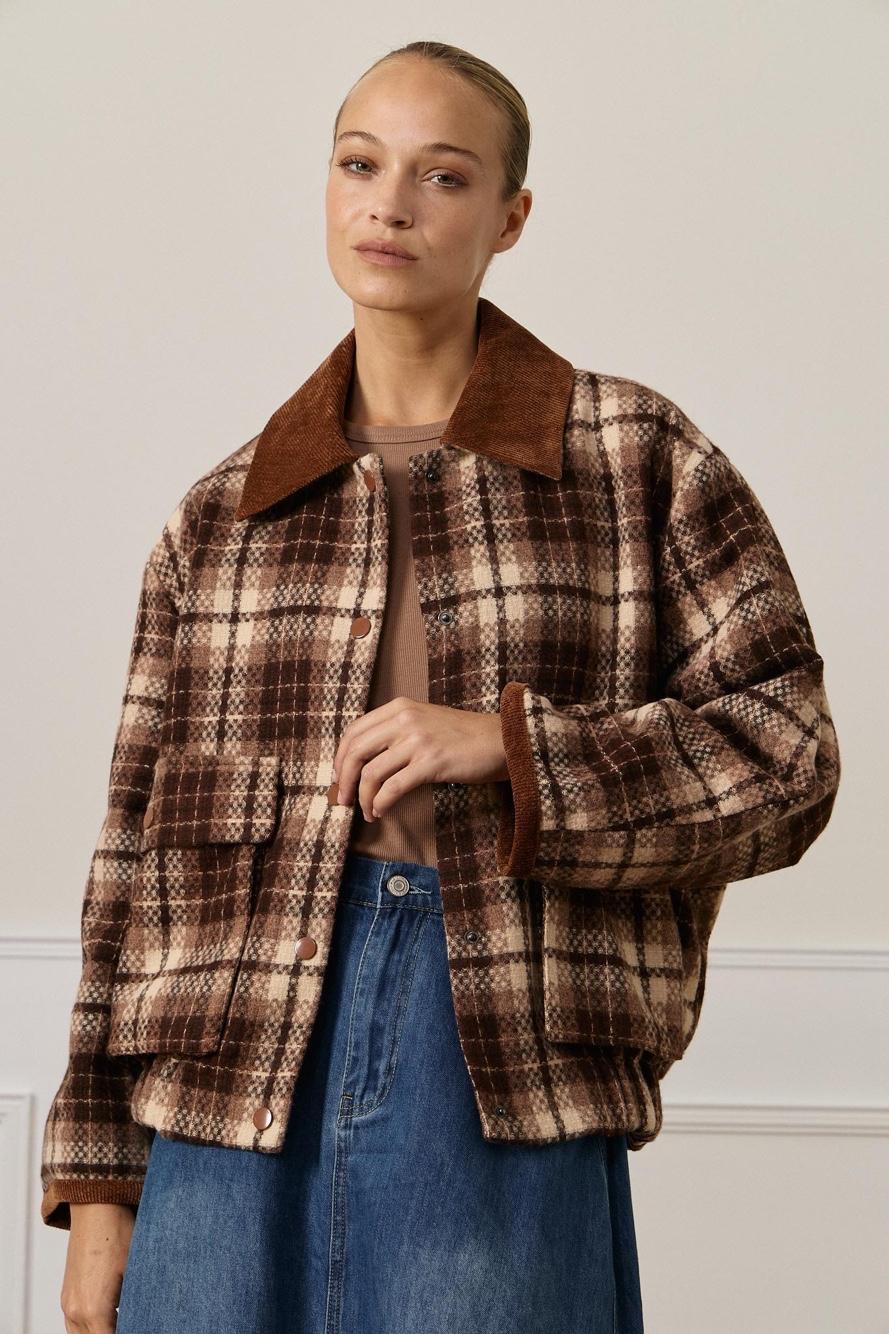 Oversized Jacket with Shirt Collar
