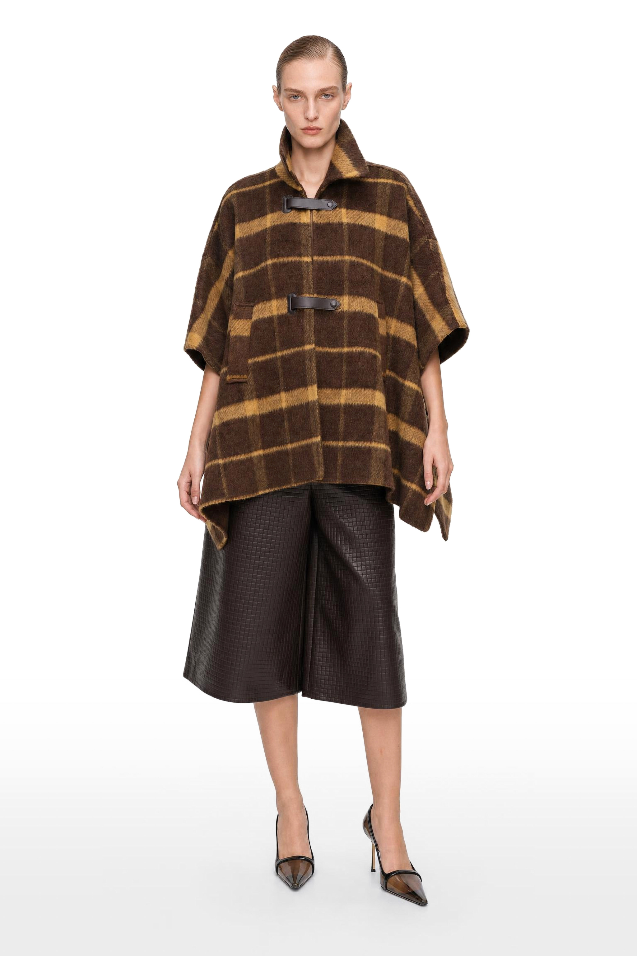 Oversized Poncho with Collar