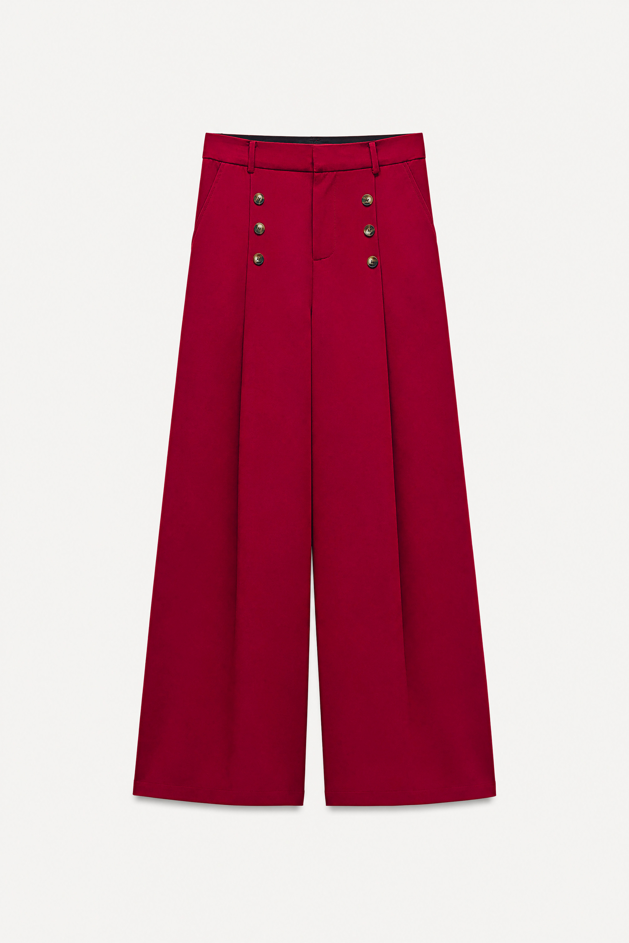 Wide-Leg Trousers with Buttons