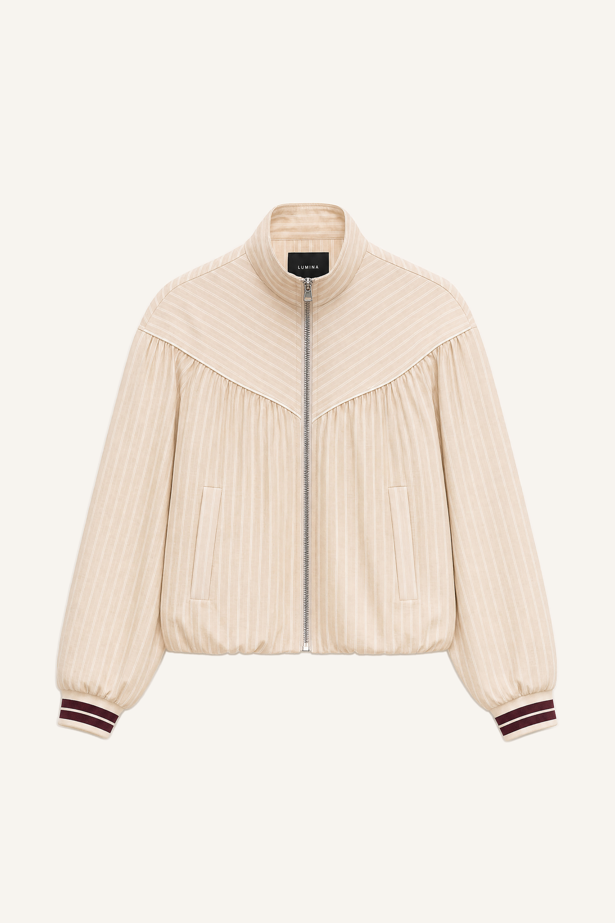 Bomber Jacket with Stand Collar