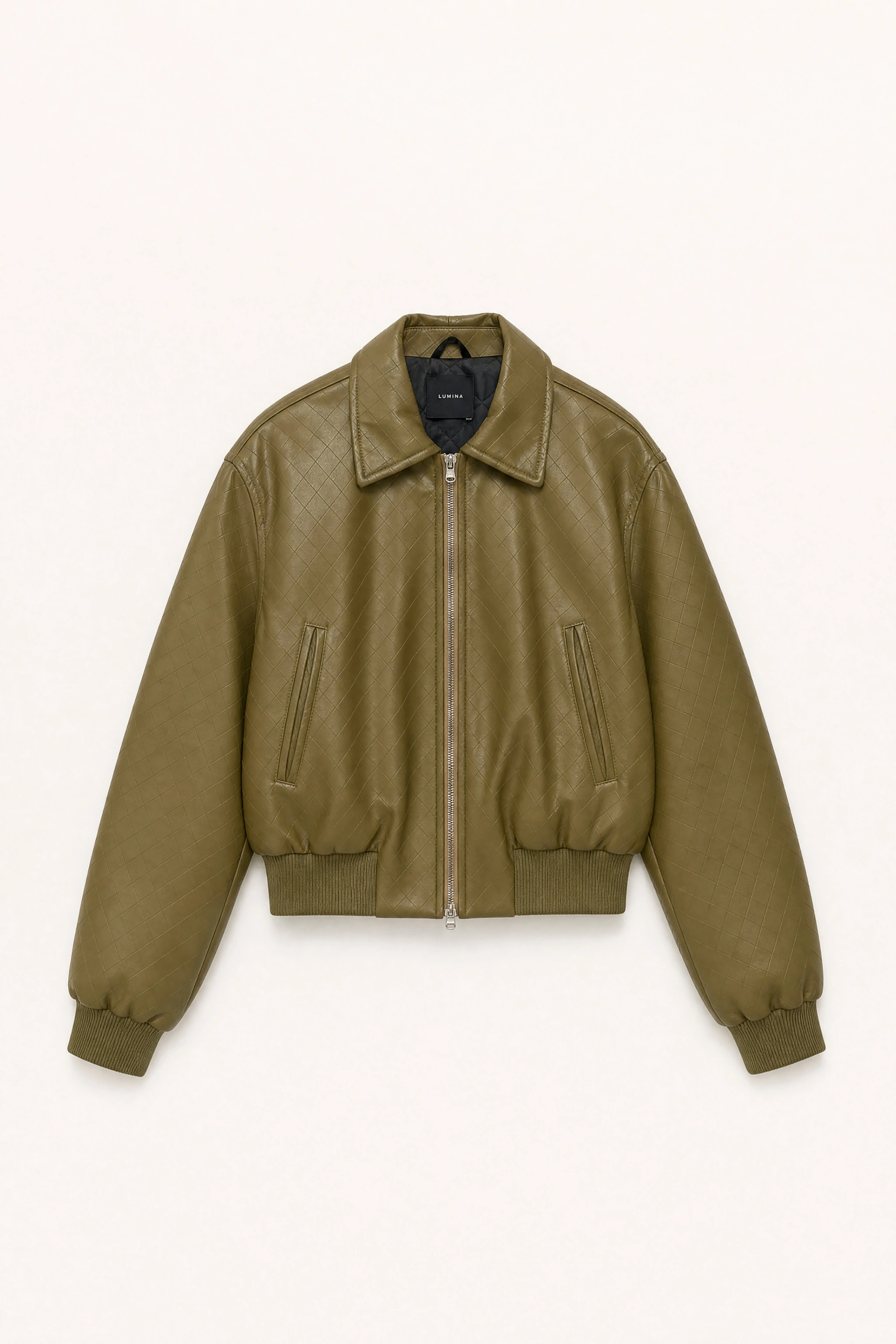Faux-Leather Bomber Jacket