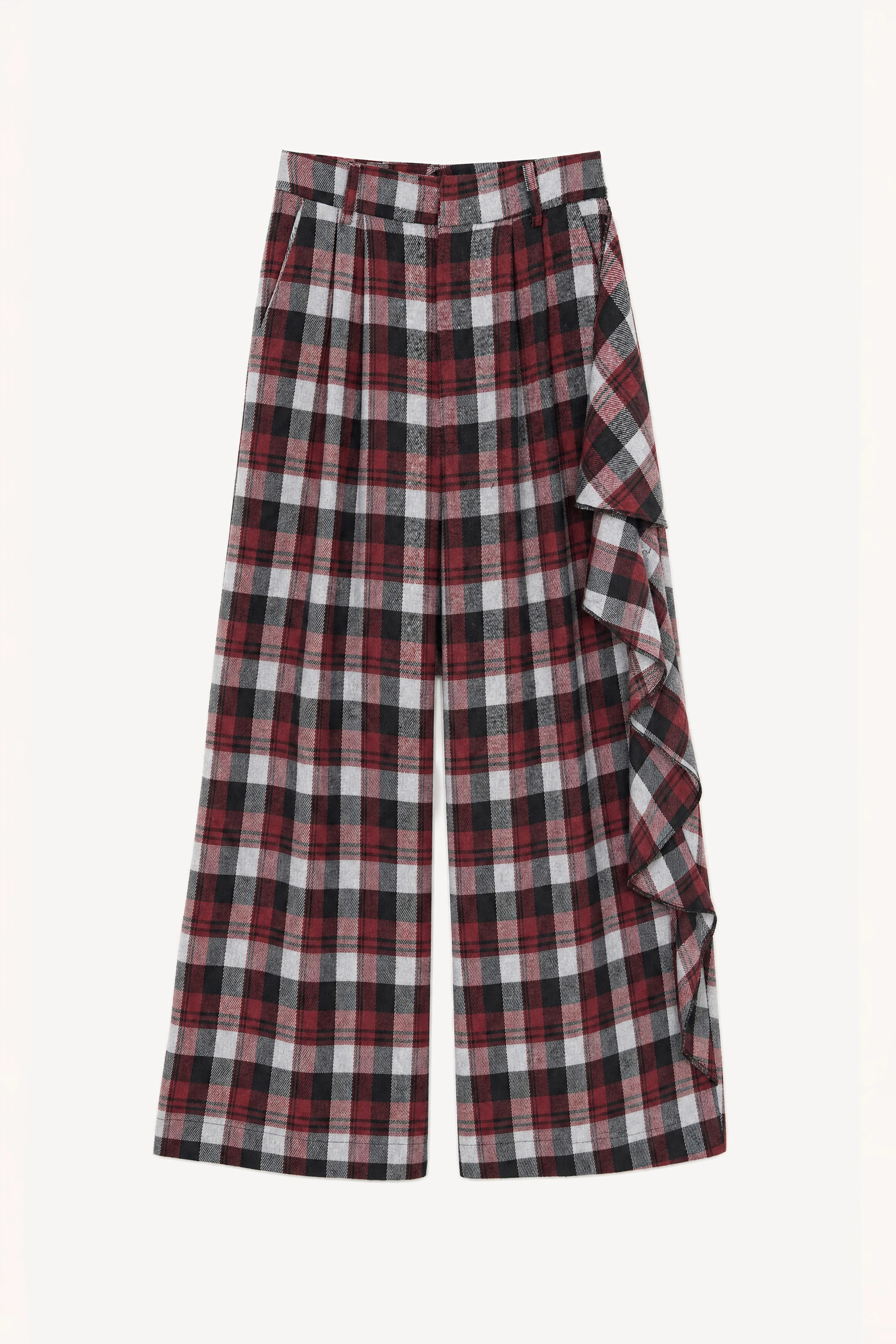 Wide Trousers with Ruffle