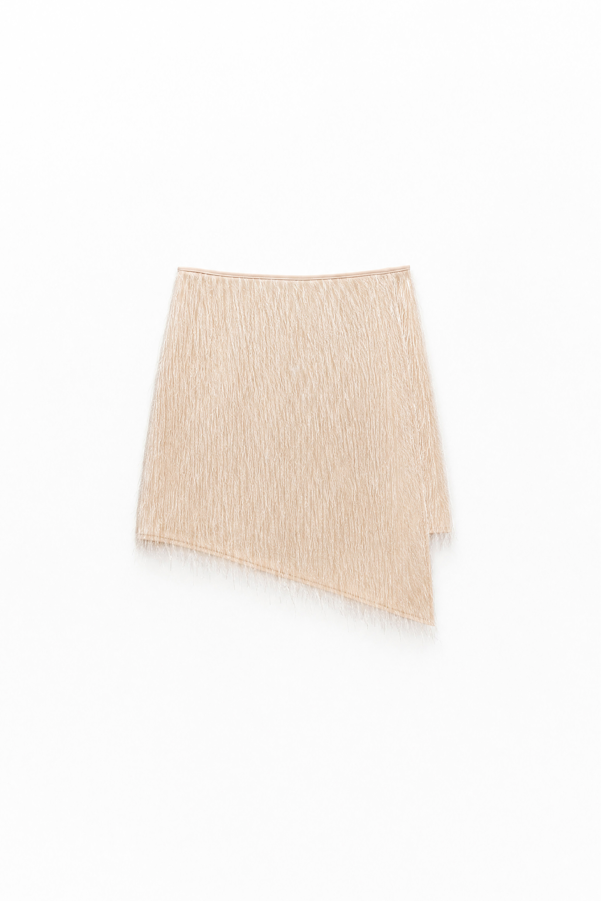 Asymmetric Fringe Mini Skirt