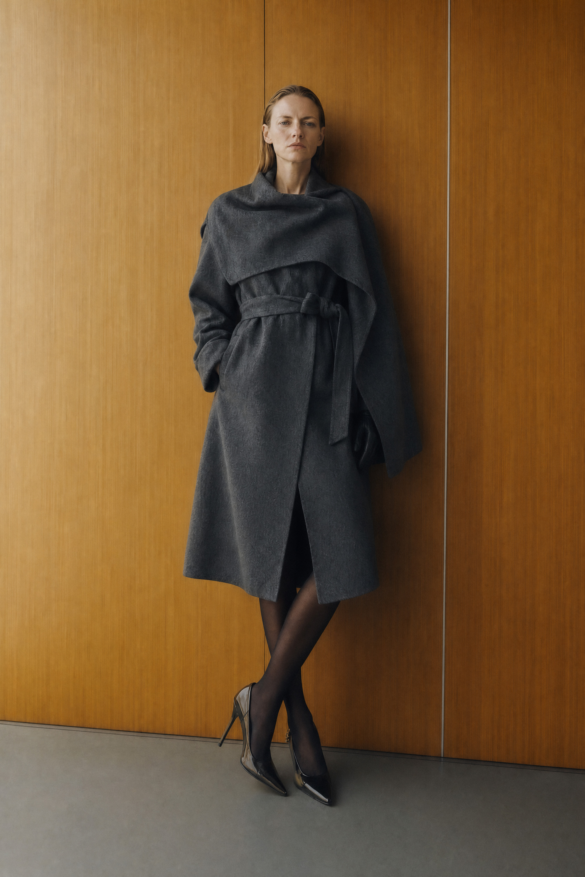 Midi Tailored Coat with Belt