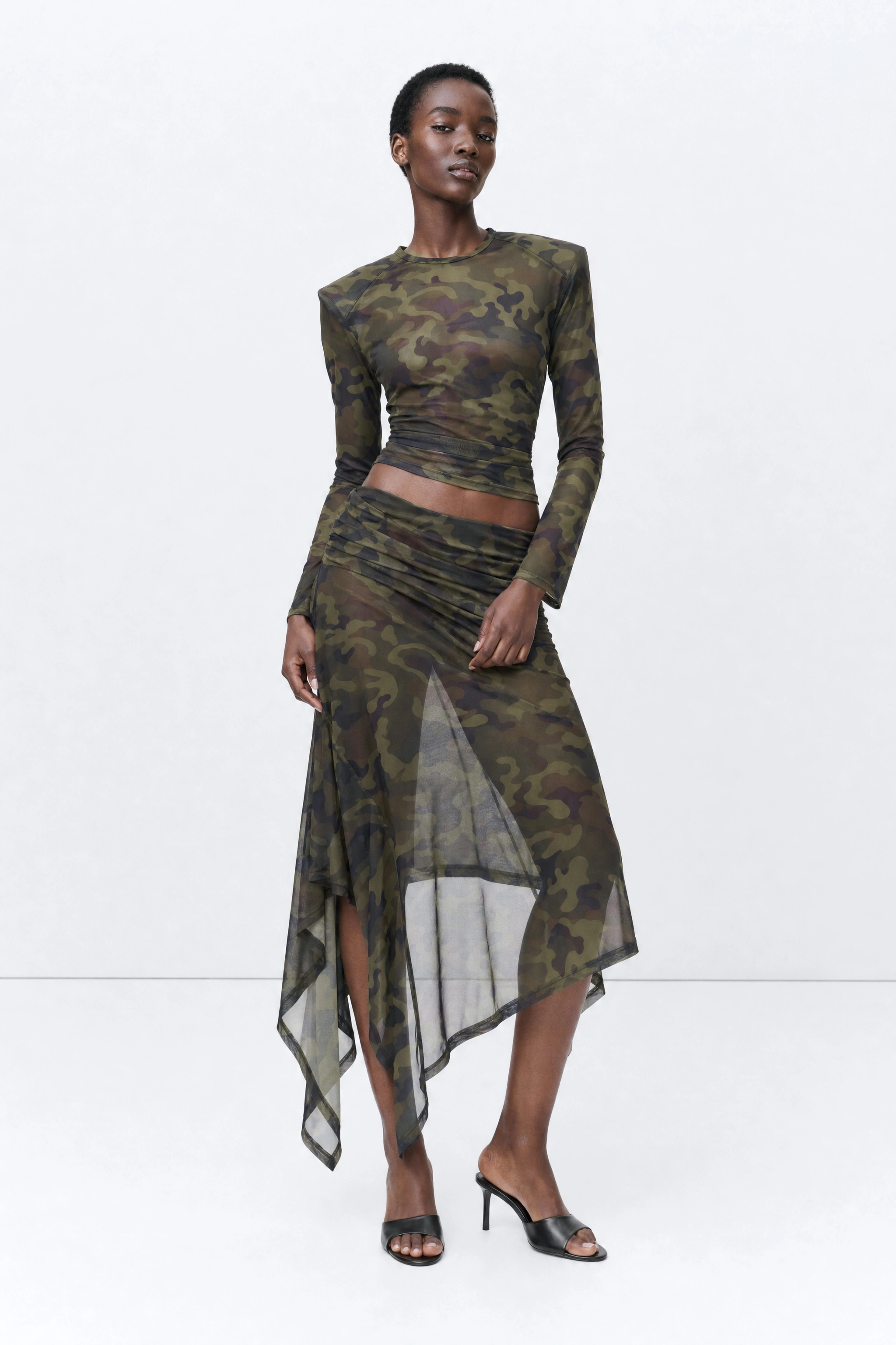 Fitted Tie-Back Mesh Top