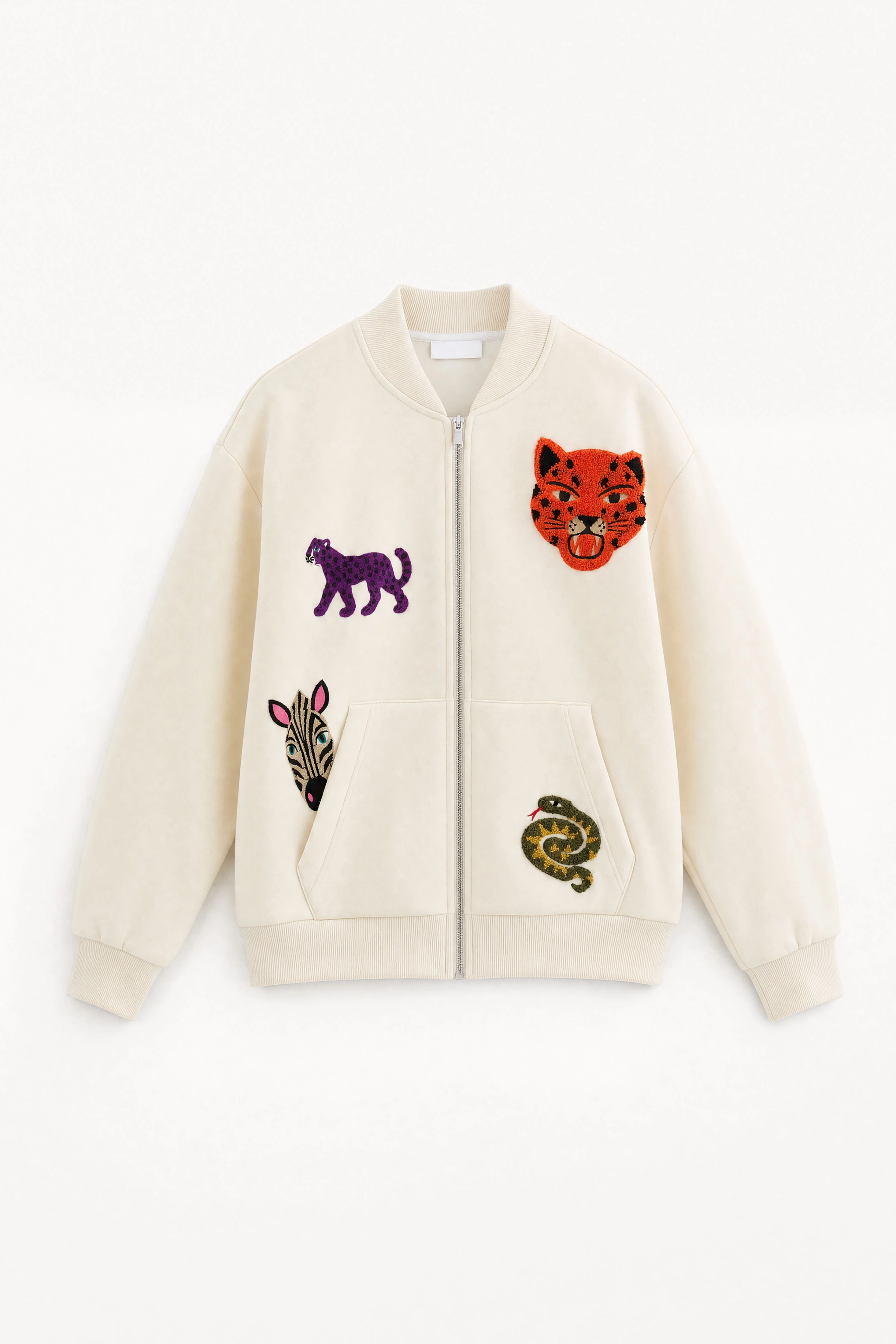 Bomber Sweatshirt with Stand Collar