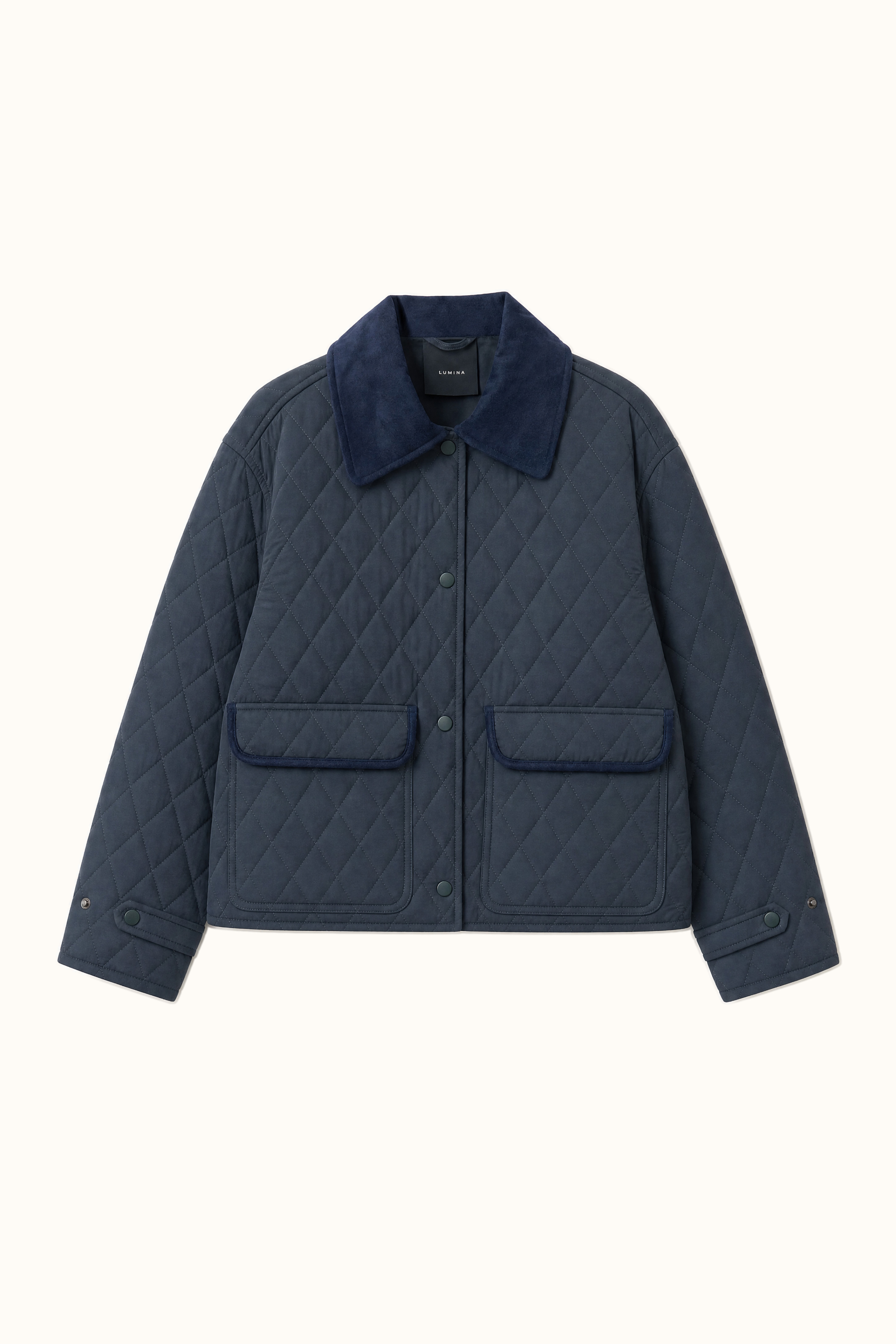 Short Quilted Jacket with Collar